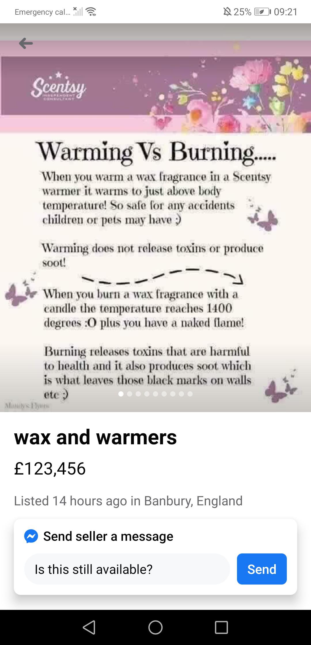 I didn't know that scentsy was in the UK! This was advertised on my
