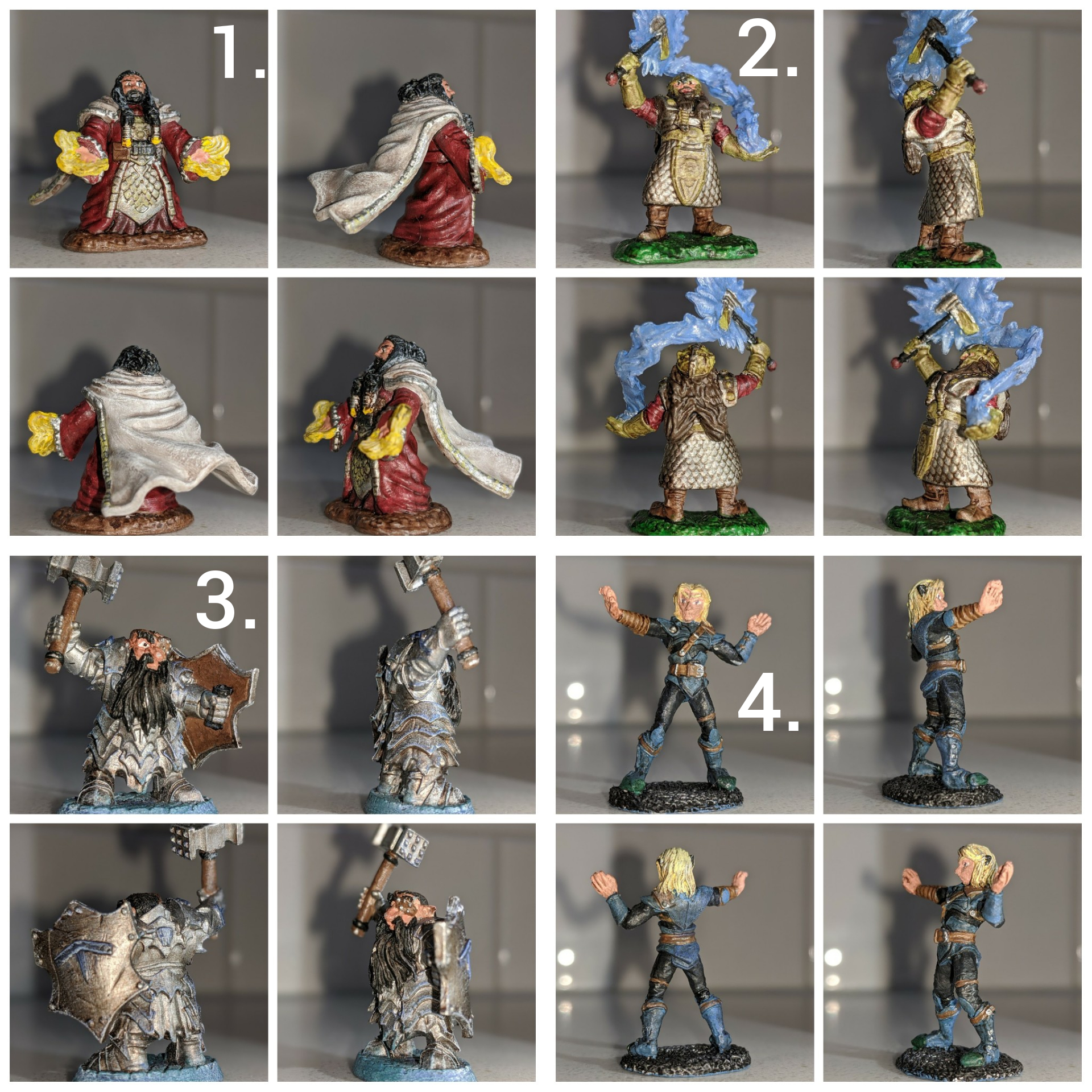 Started painting miniatures a few weeks ago. These are my first four