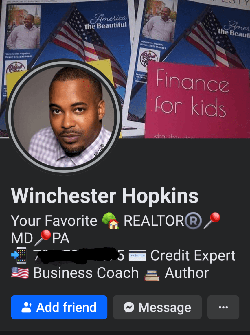 Winchester Hopkins Realtor, Author, Credit Expert, Business Coach r