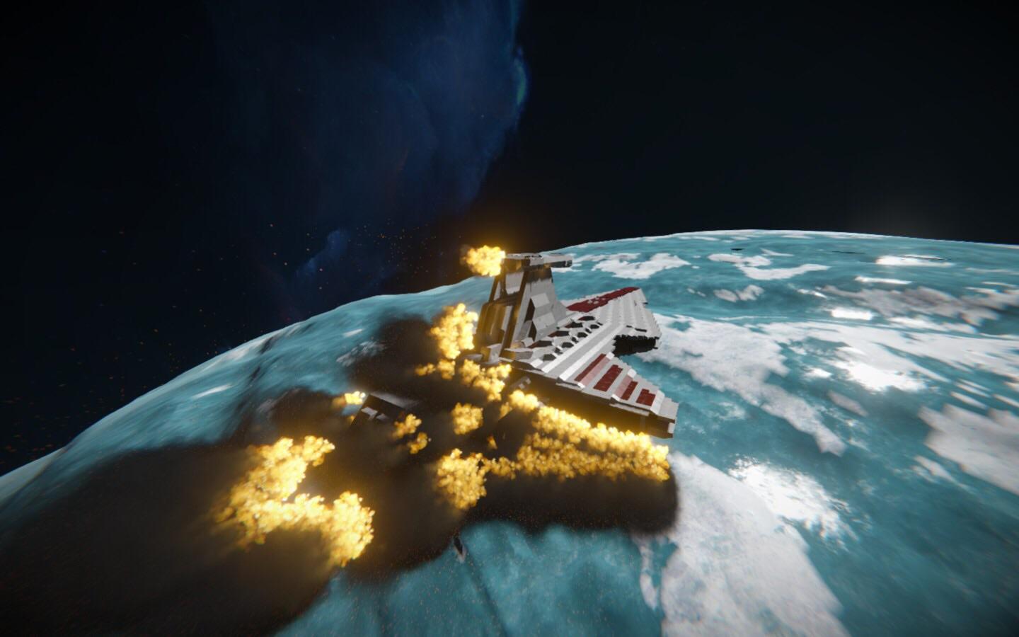 Crashing a Venator r/spaceengineers