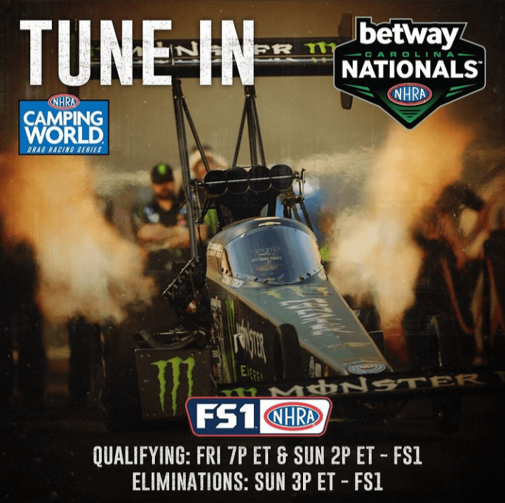 Betway Carolina Nats Weekend TV schedule r/NHRA