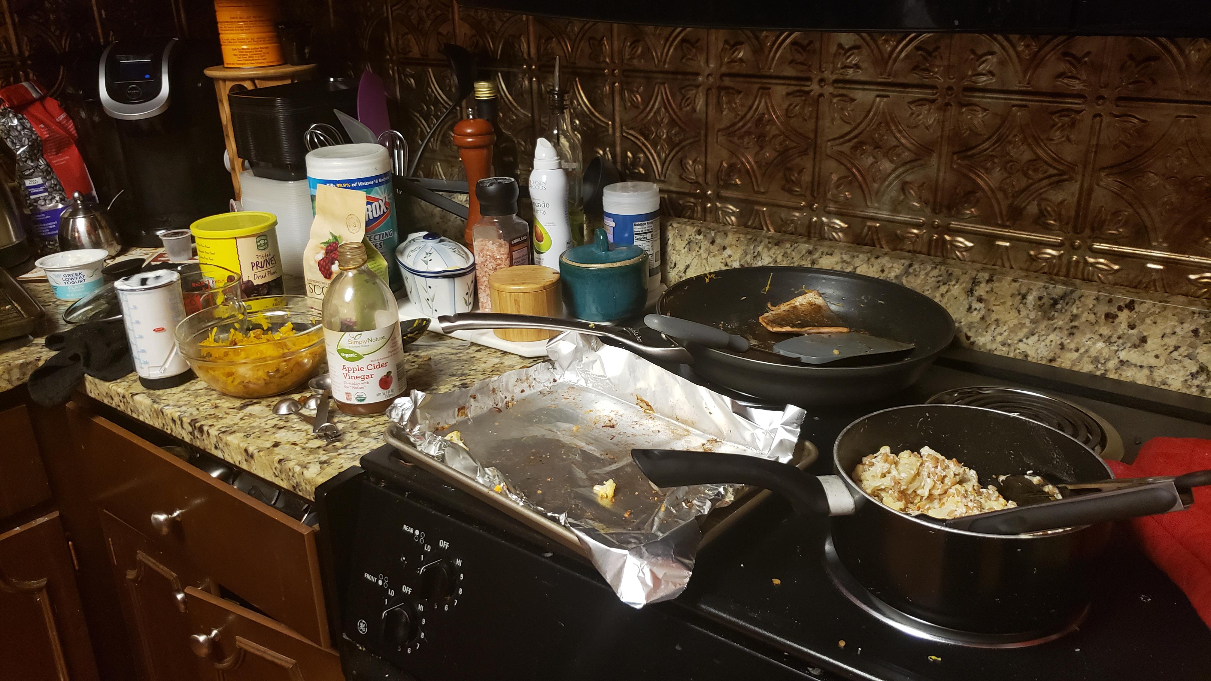 Anyone else's kitchen look like a tornado hit it after cooking dinner