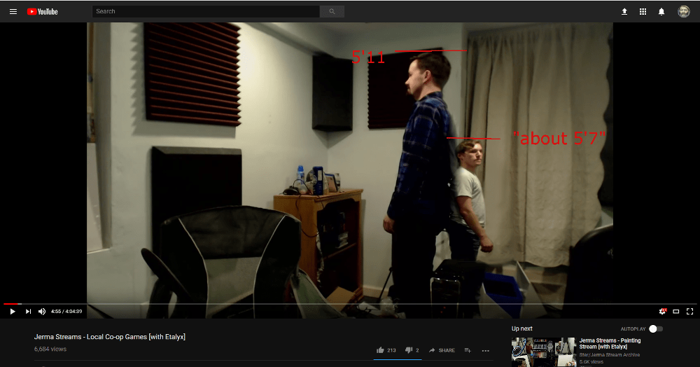 Proof that Jerma isn't short Jerma and Etalyx compare