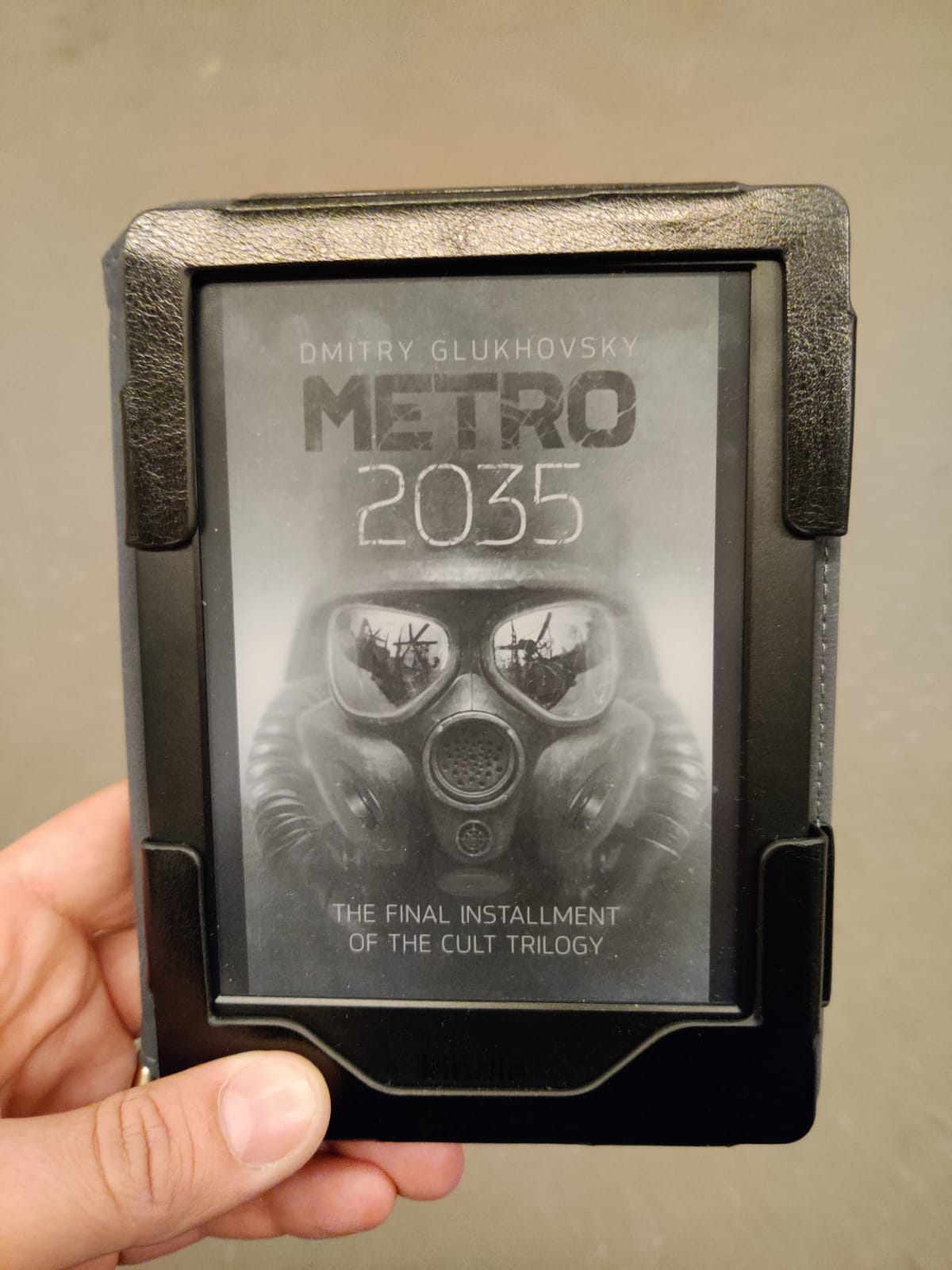 Finishing up this great series on my new Kindle awesome read. I