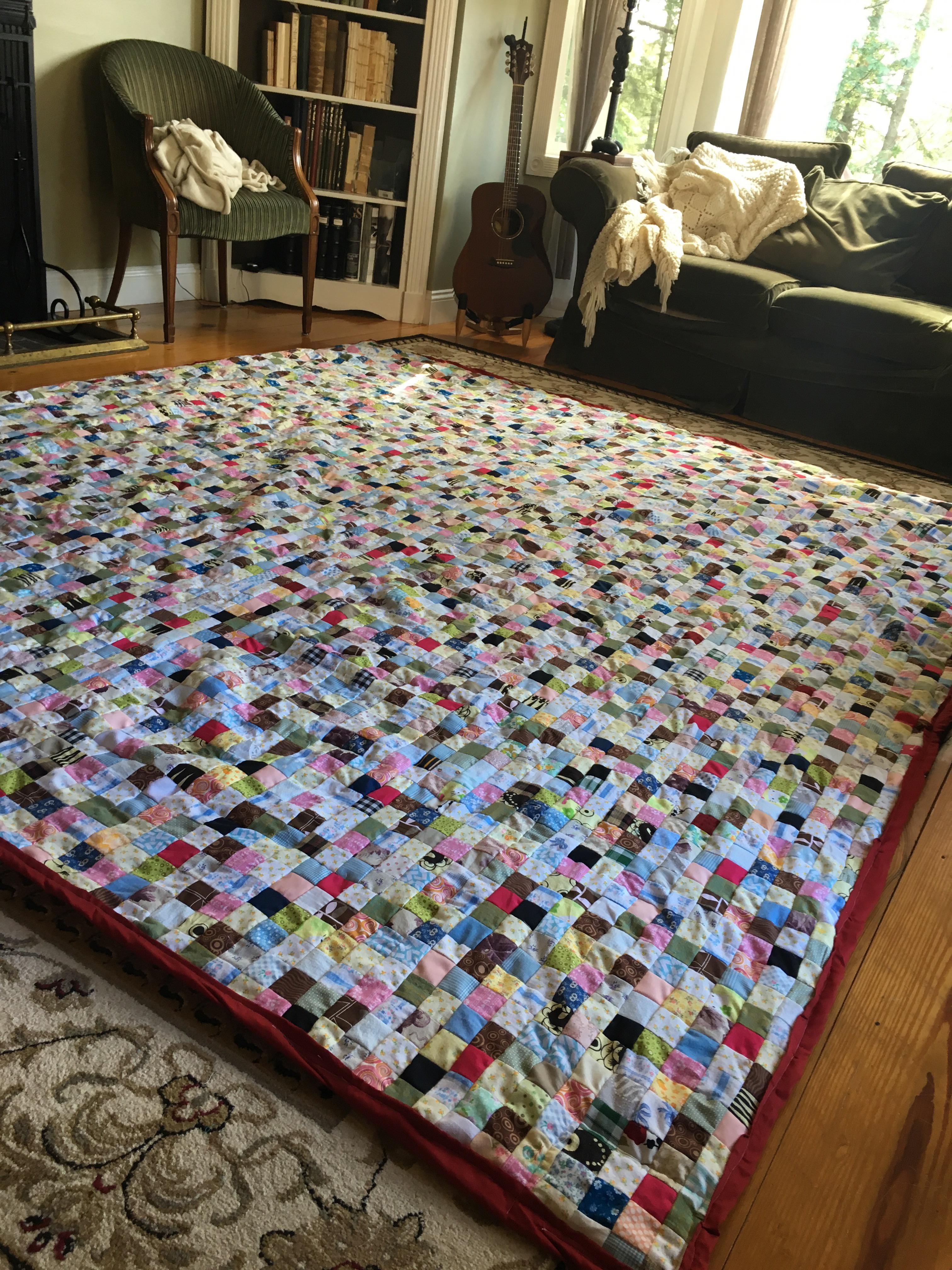 My first postage stamp quilt. So many 2” squares... r/quilting