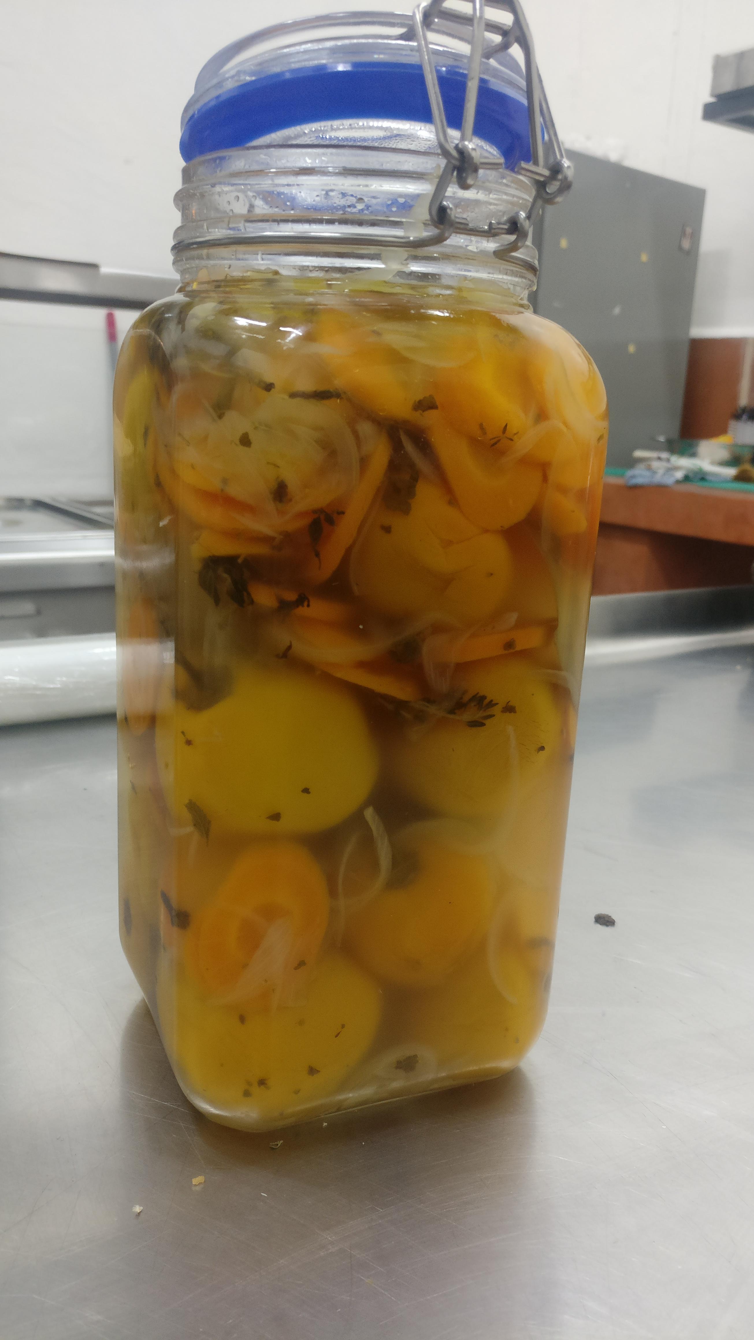 Manzano peppers in classic Mexican escabeche fermentation