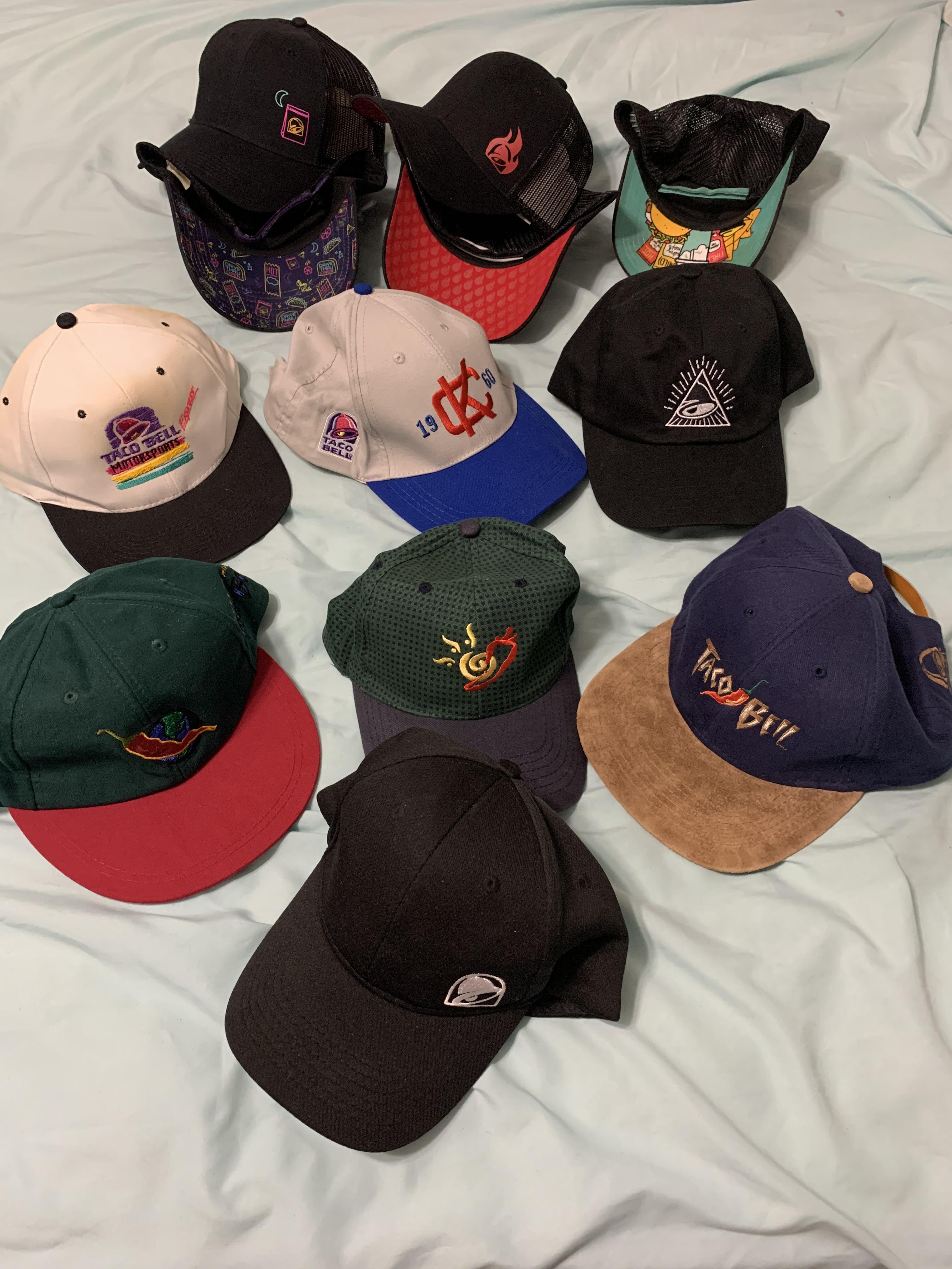 Looking to swap rare hats, including a Belluminati, for other Taco Bell