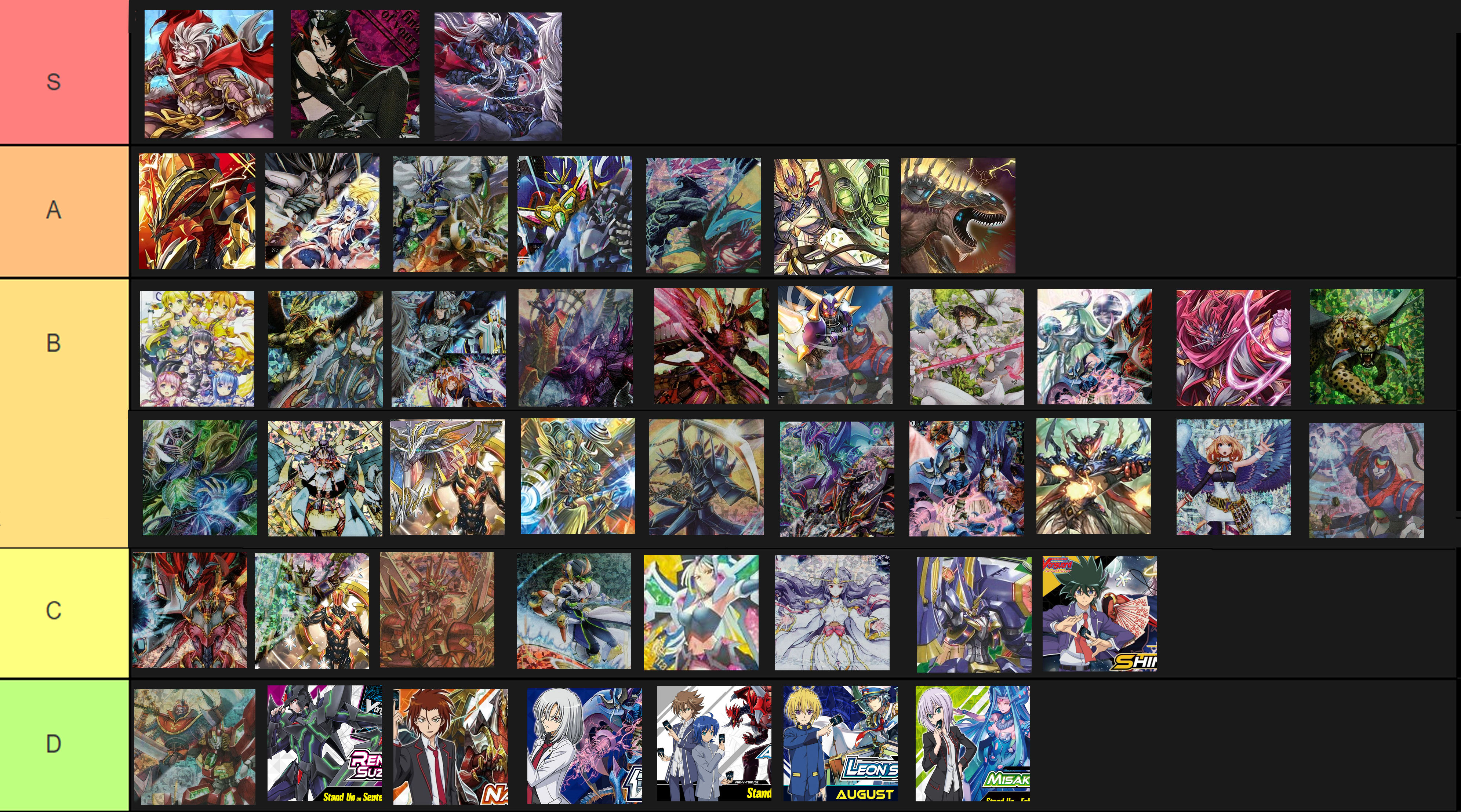 Games Tier List 14 Cardfight Vanguard Clan Tier List