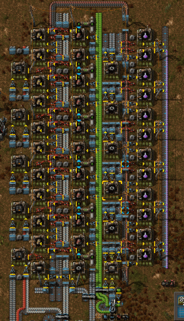 Compact tileable purple science pack factory r/factorio