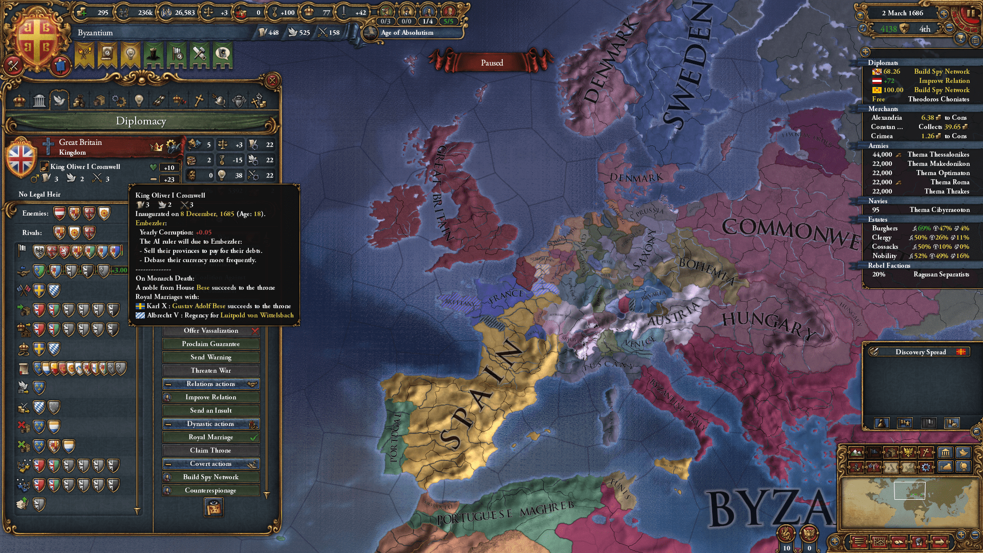 TIL Royalist Oliver Cromwell won the English Civil War eu4