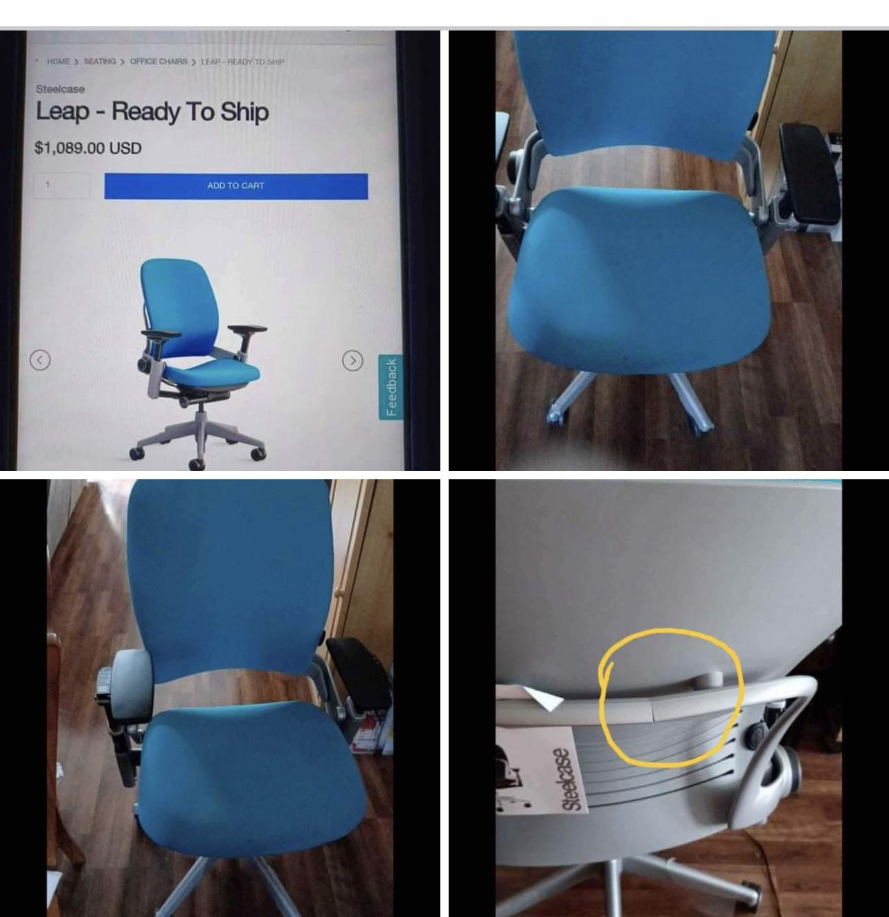 175 Steelcase Leap but with a crack worth it? r/OfficeChairs