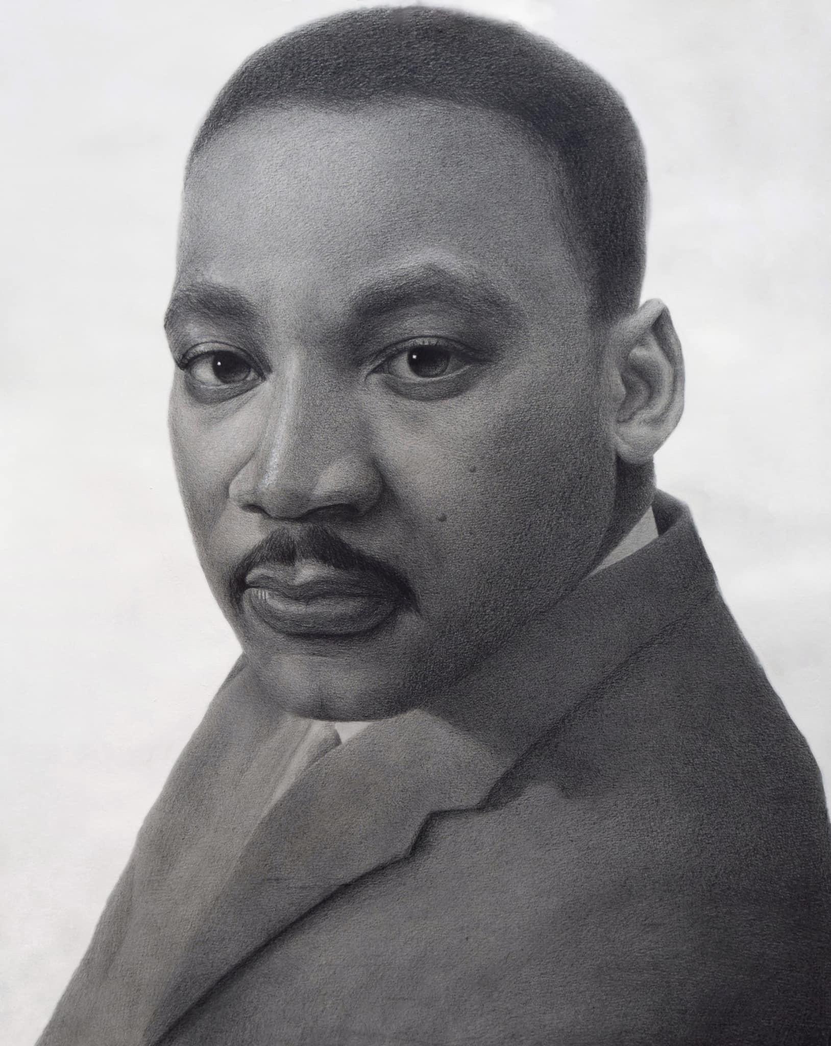 Colored pencil drawing of MLK drawing