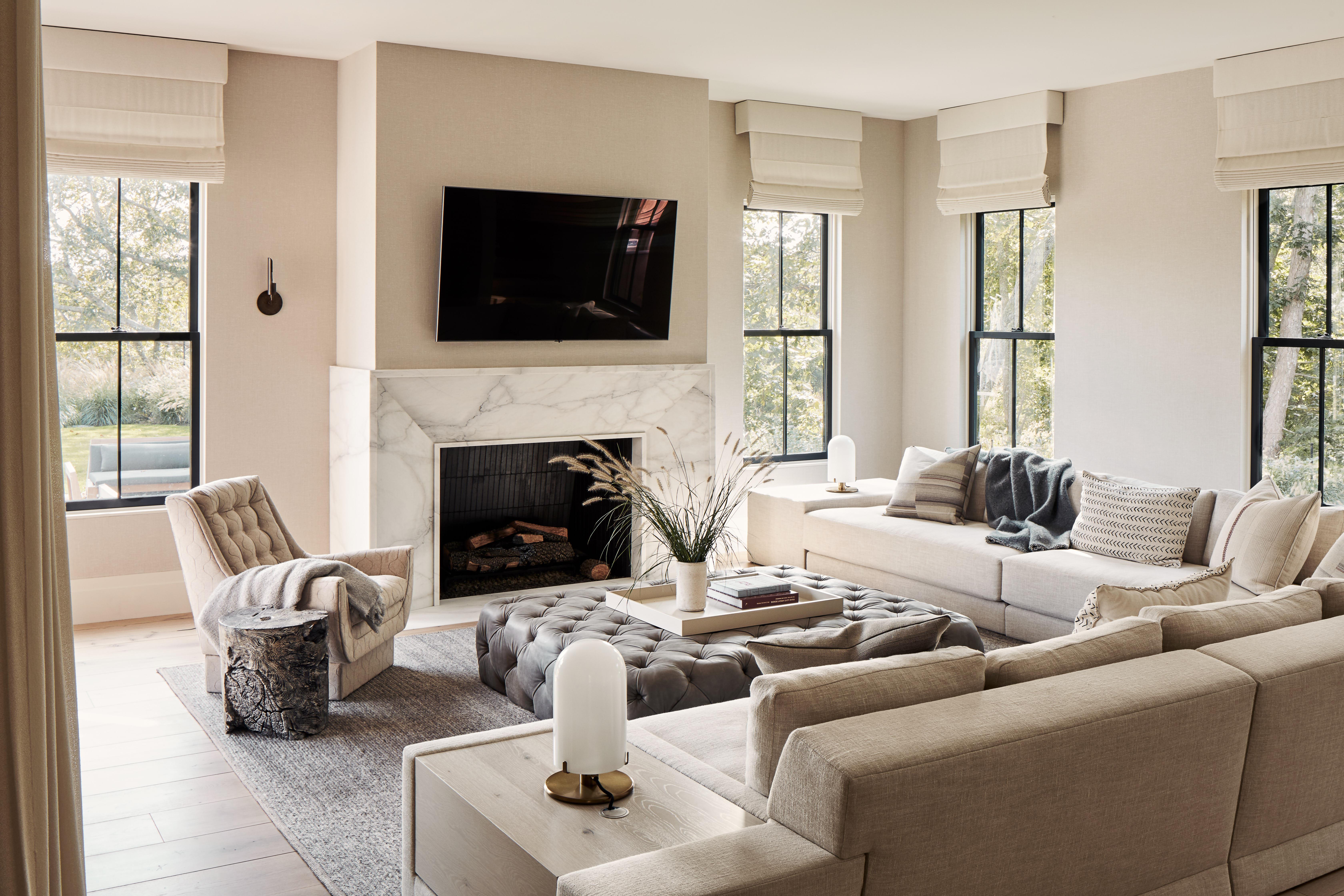 Living Room in the Hamptons, NY; Design by KOS+A and Photographed by