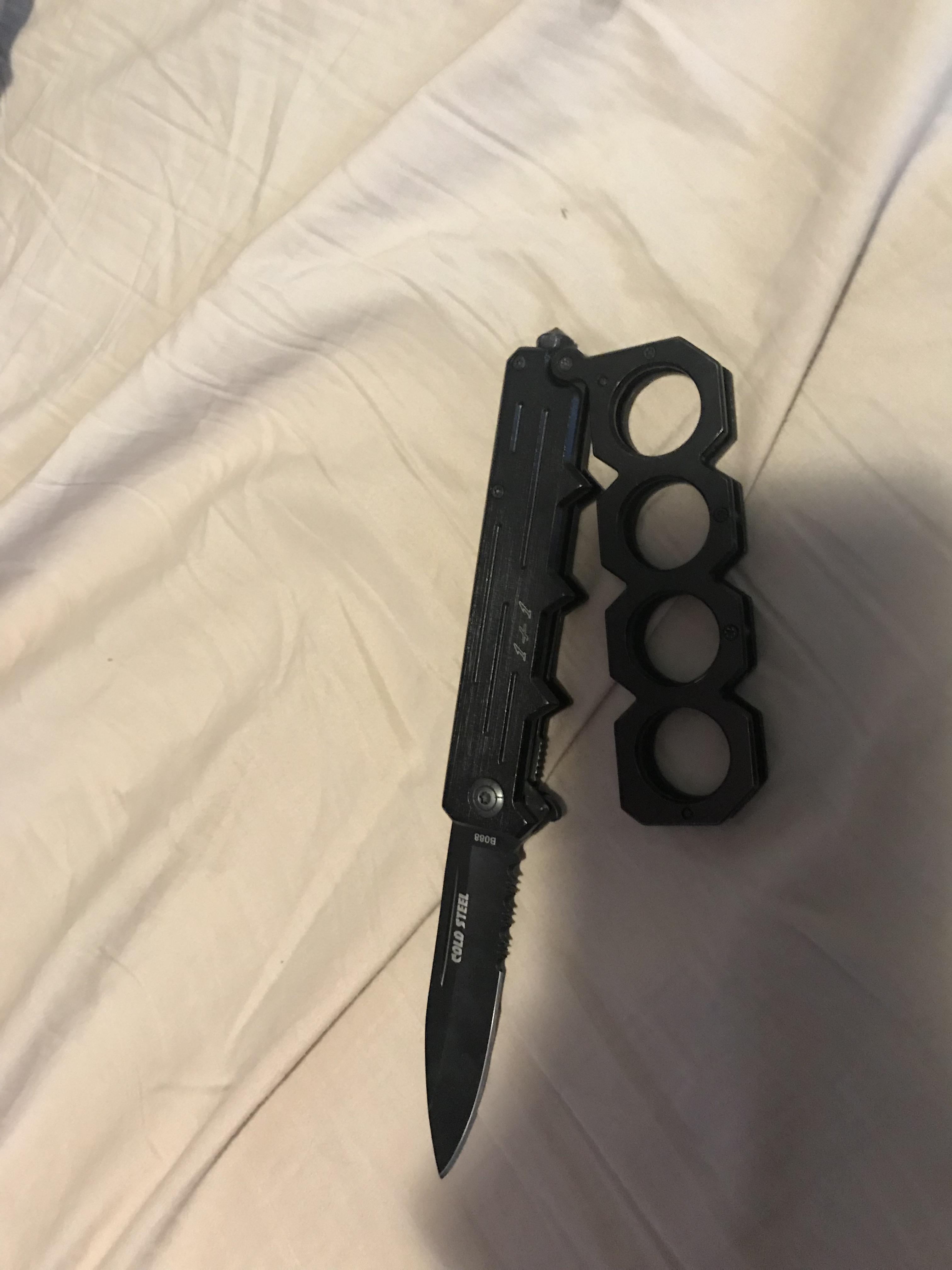 Brass knuckles, and a switchblade. r/mallninjashit