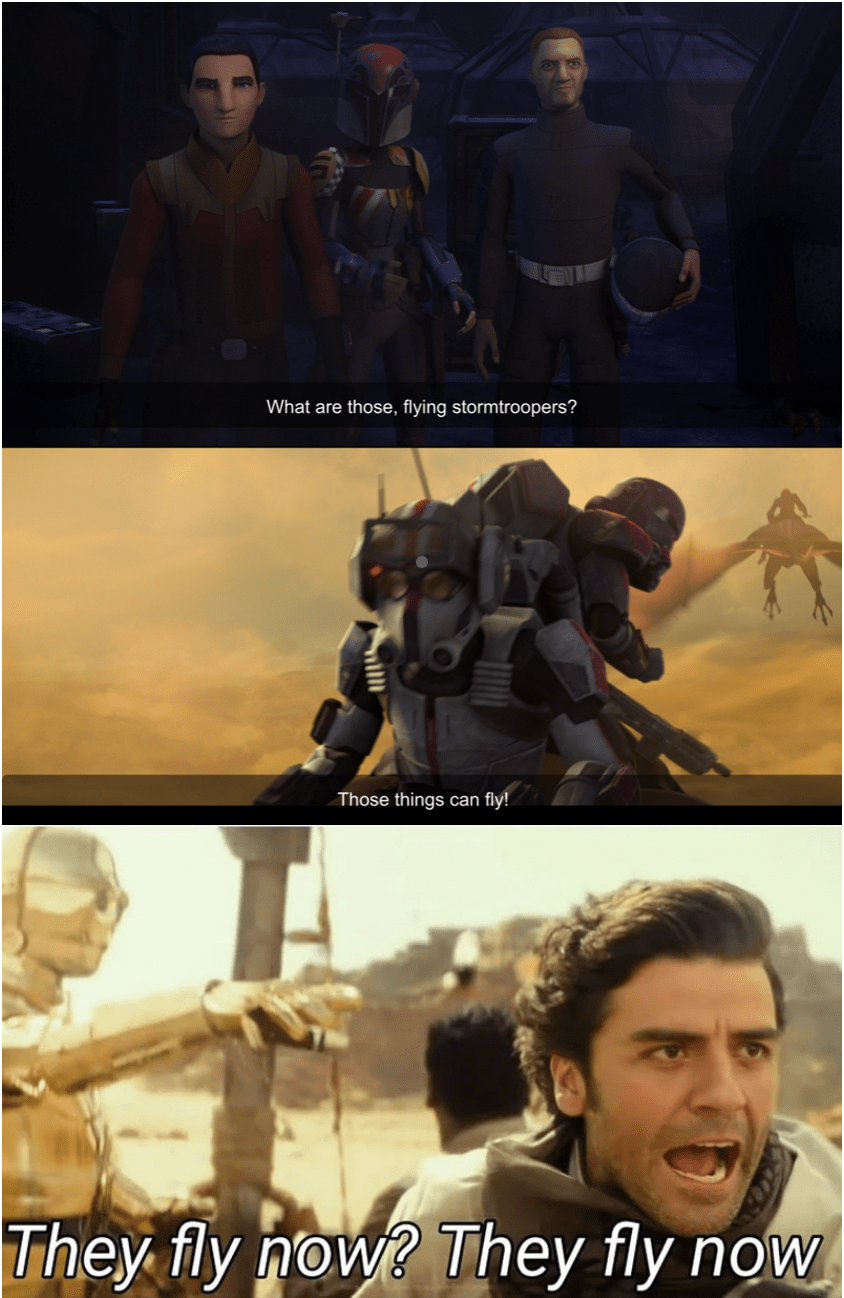 Clone wars said it first (yes I'm aware S7E3 came out yesterday but it