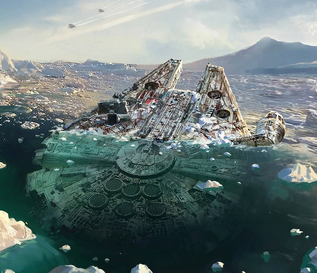 Han Solo's trusty ship taking a dip. 😂 How does he manage to get out of