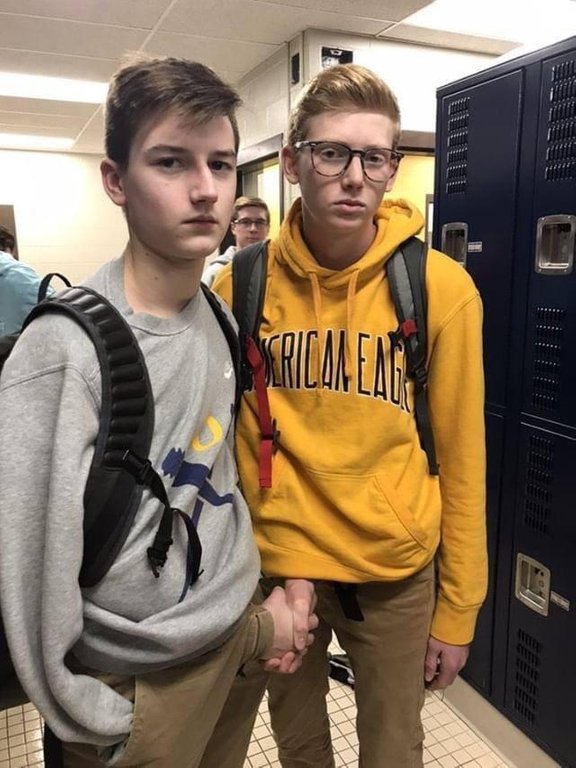 PsBattle These two friends shaking hands through their pants zip