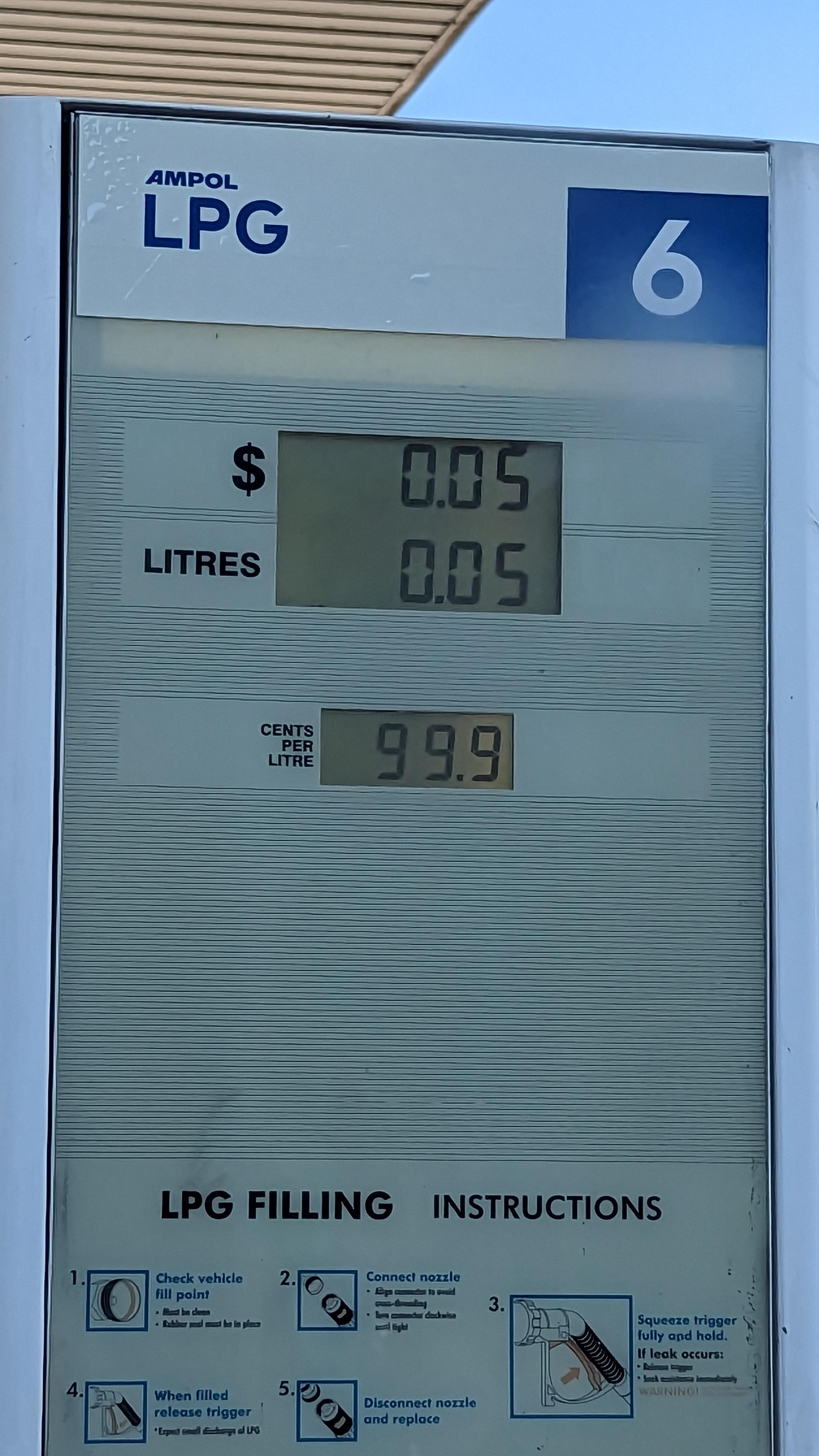 Someone in my town only bought 5¢ worth of LPG r/mildlyinteresting
