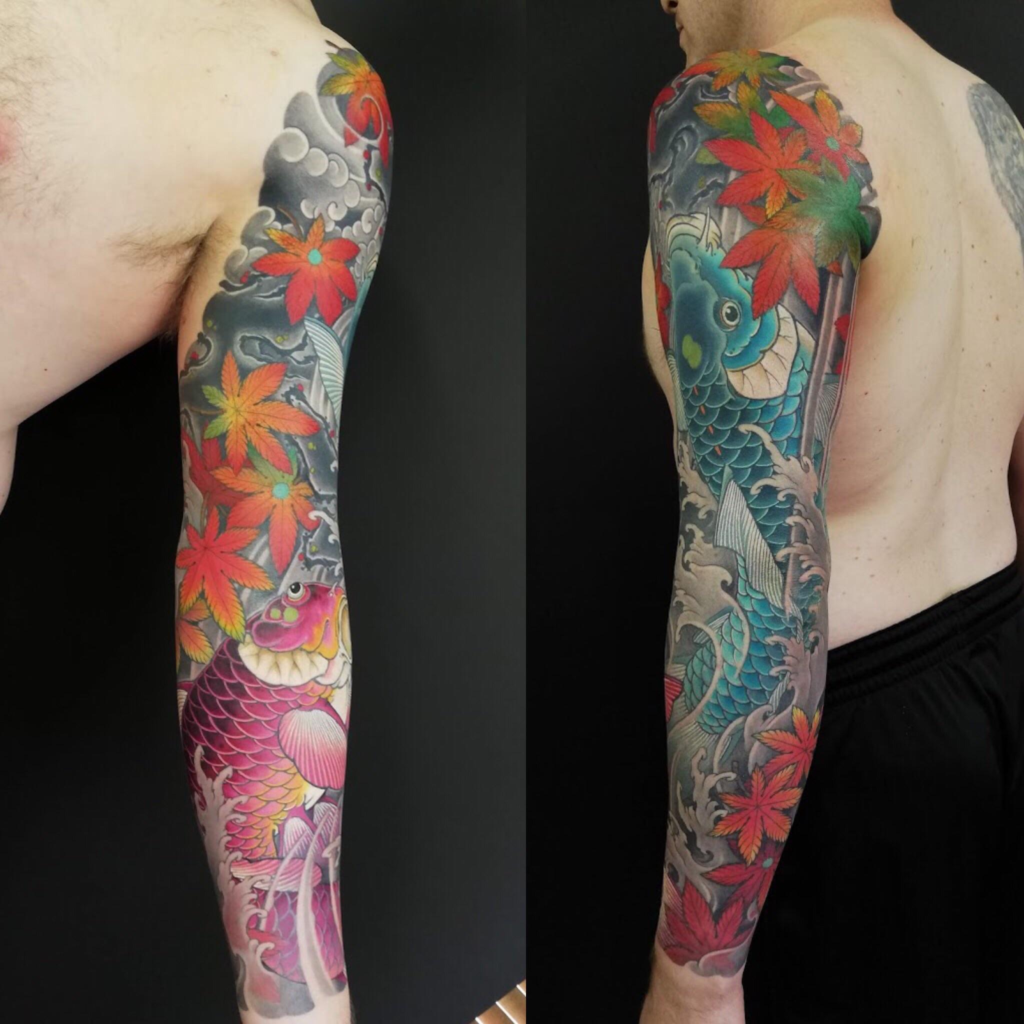 Completed my Koi sleeve irezumi