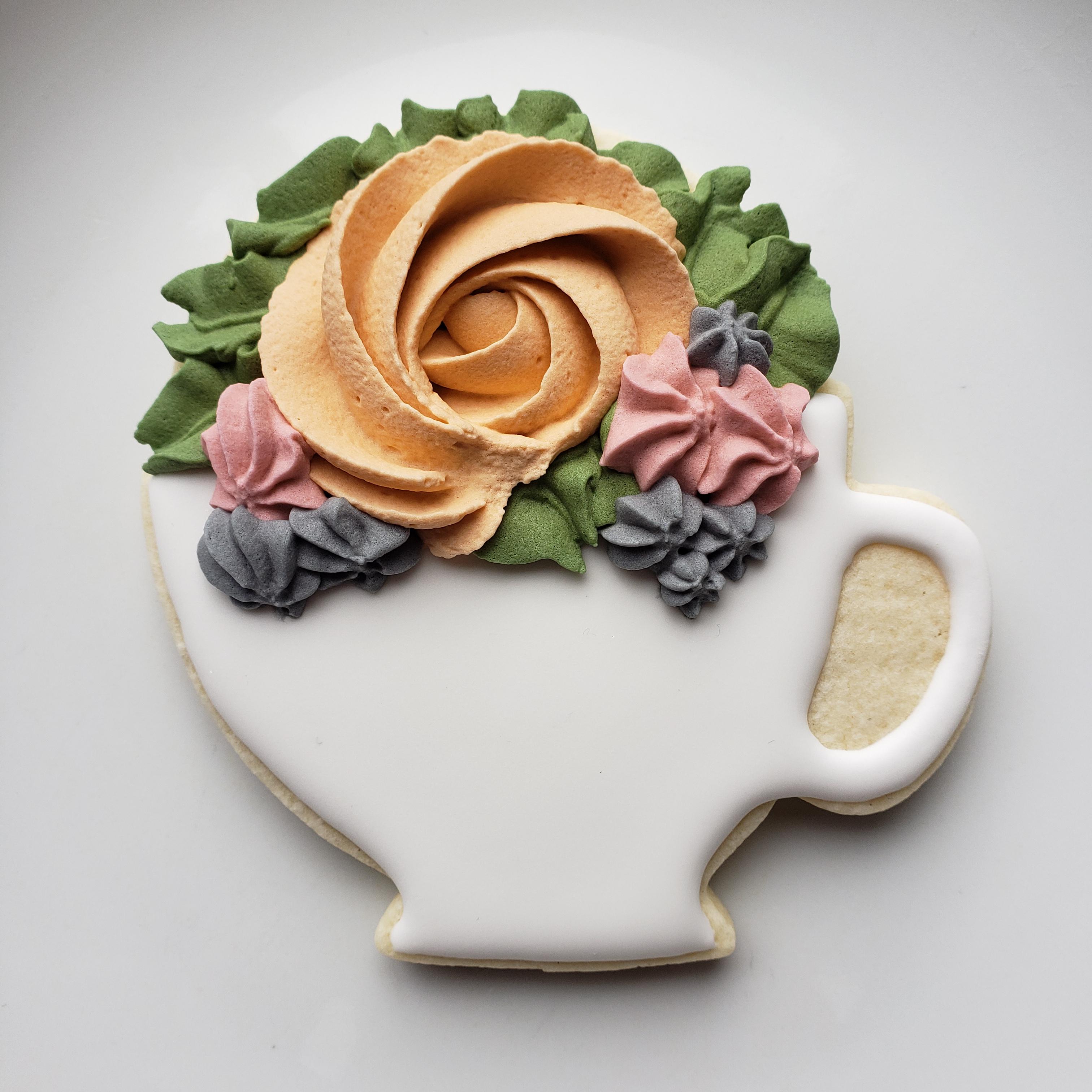 Teacup bouquet cookies for a tea party themed babyshower. r