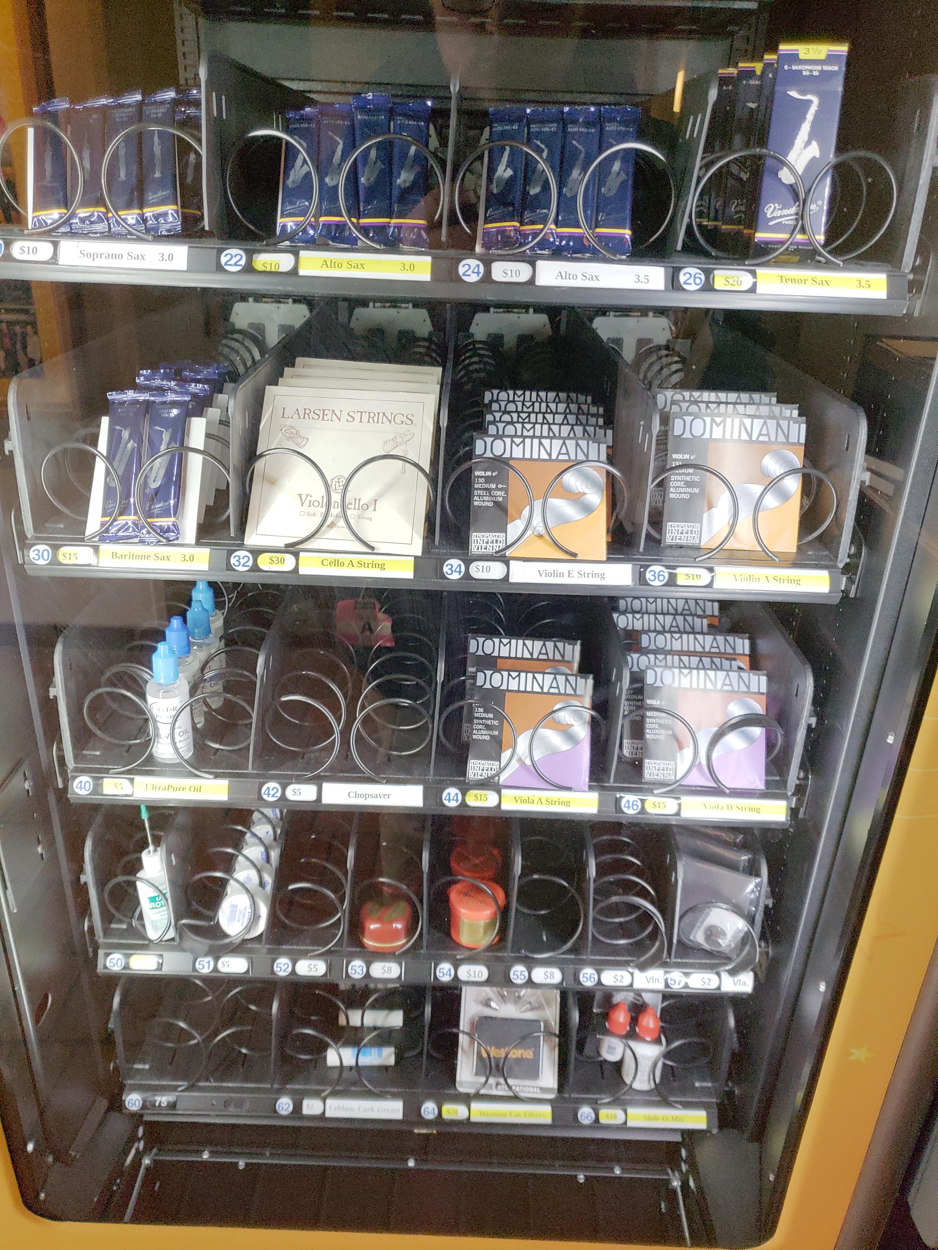 This vending machine full of instrument supplies. r/classicalmusic