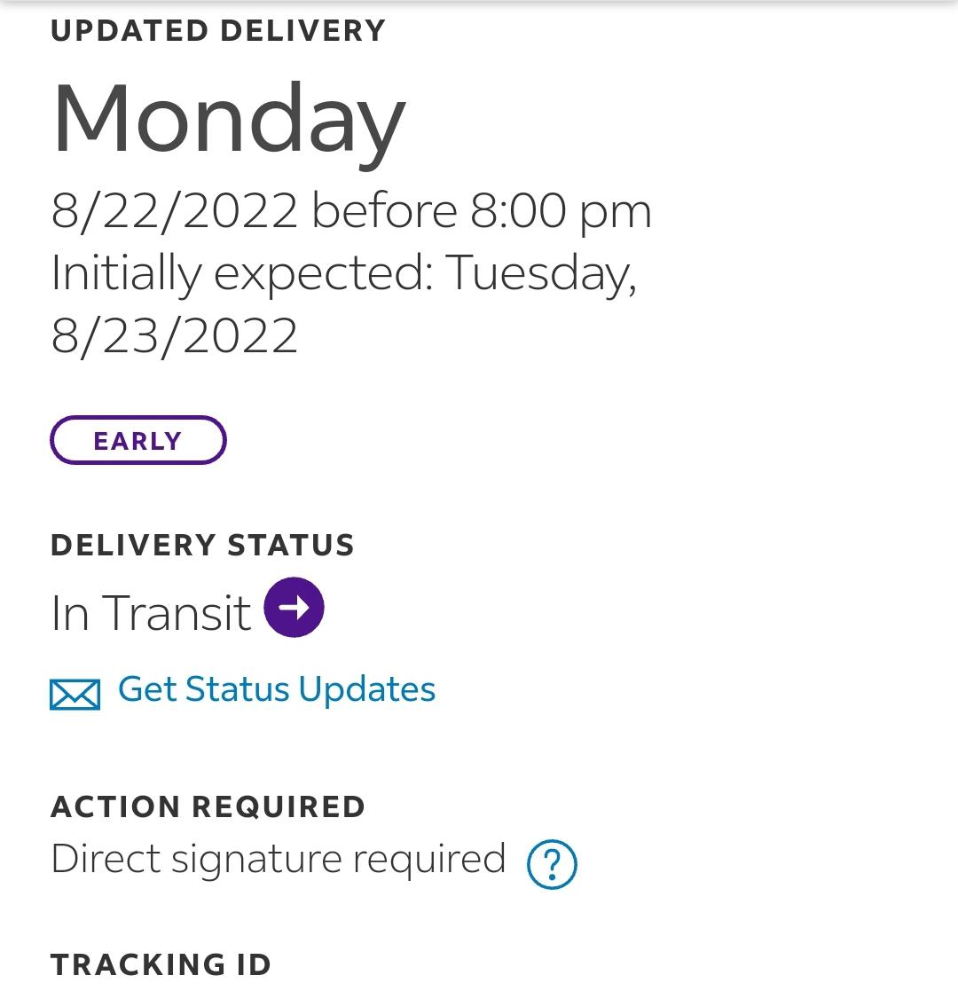 Check your delivery dates. Mine updated just now to a day earlier. r