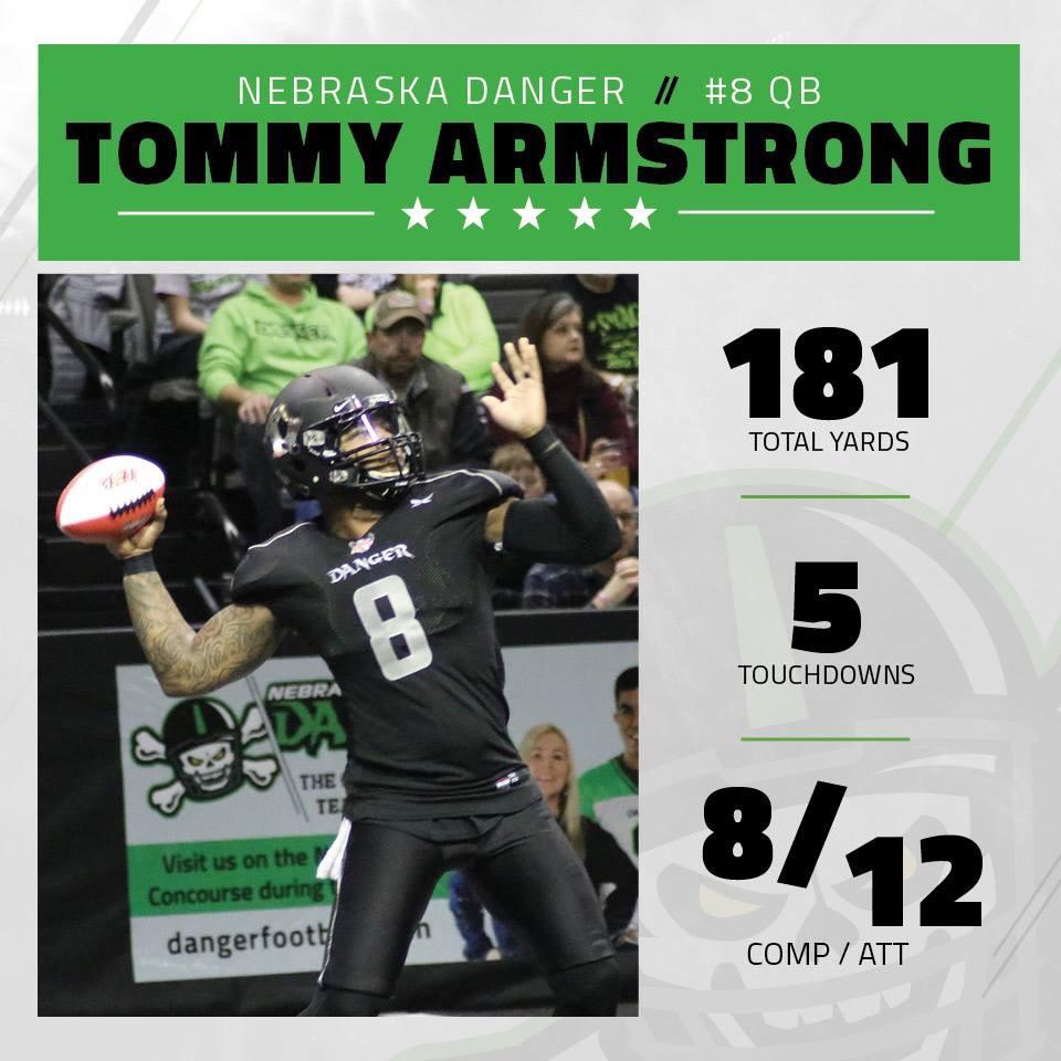 Tommy Armstrong wins Player of the Game in IFL Debut with Nebraska Danger. r/Huskers
