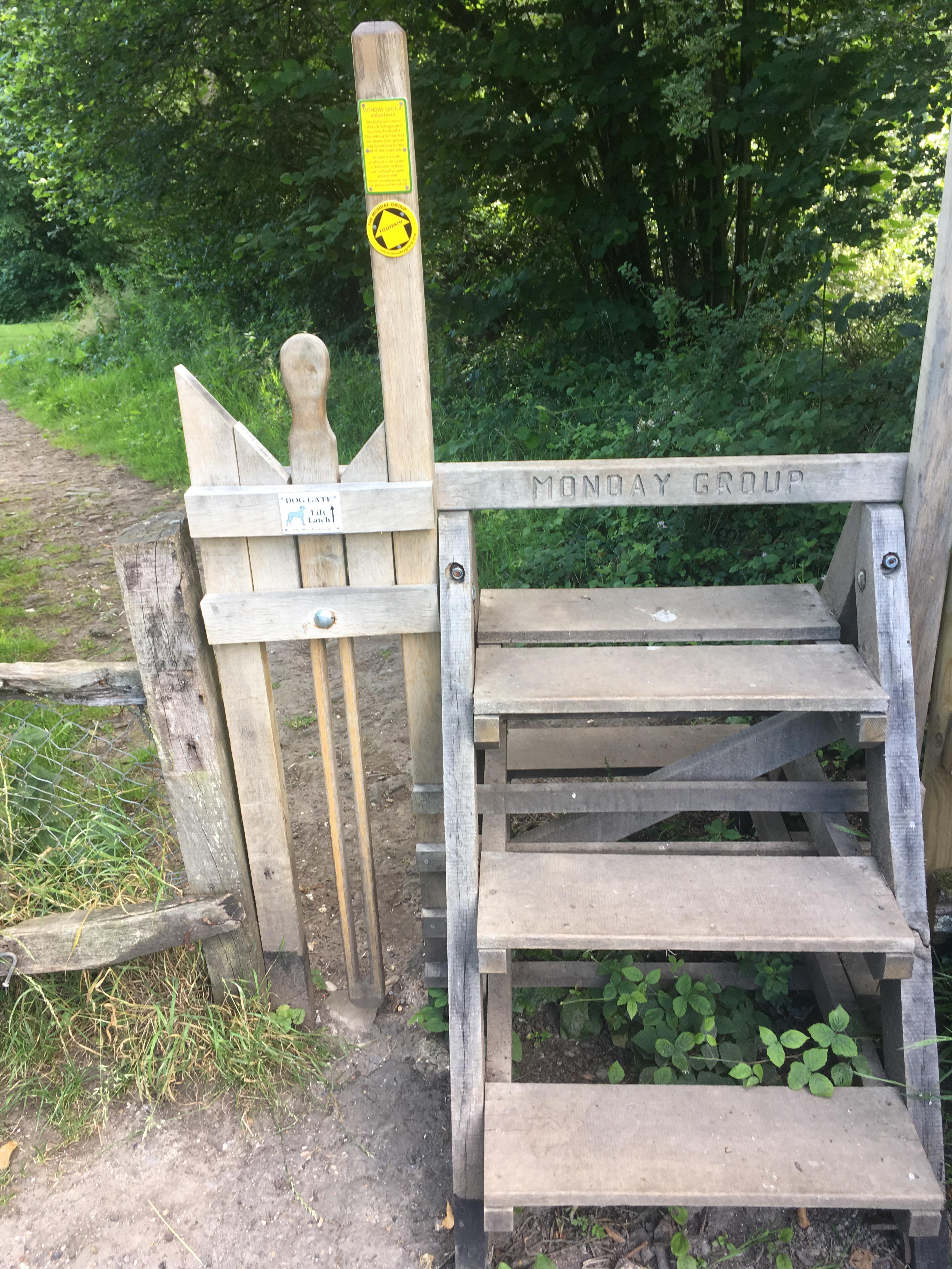 This Stile with a lift up hatch for Dogs to go through with ease in Sussex, England. r/DesignPorn