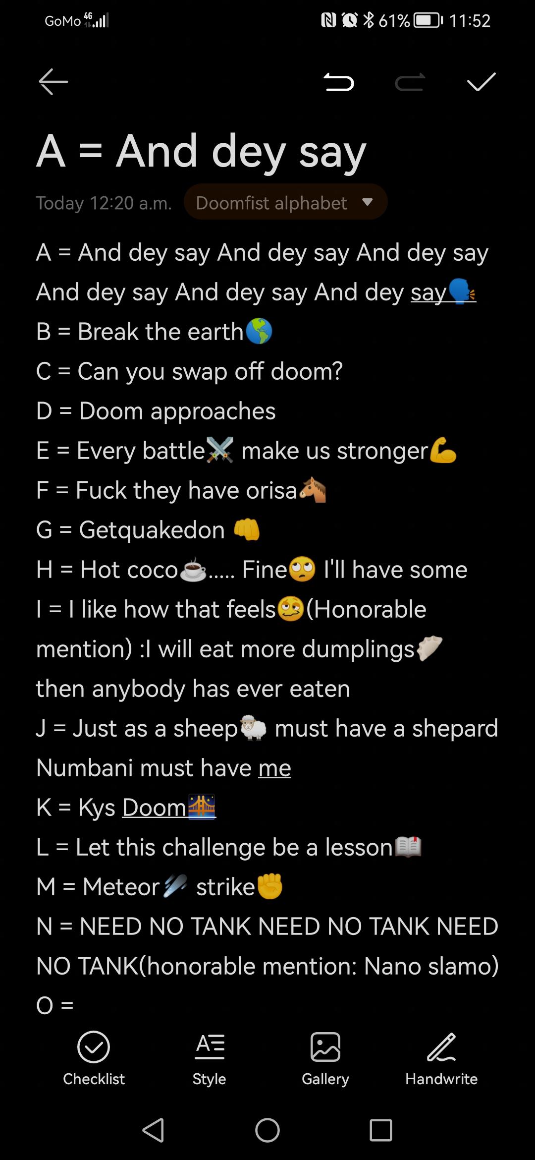 What does O stand for r/doomfistmains