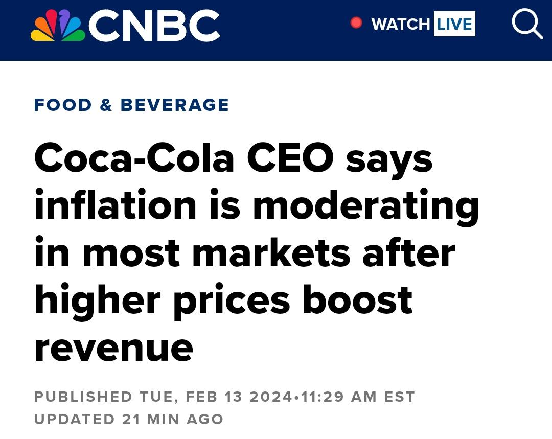 So the rate at which price gouging is increasing is moderating in most