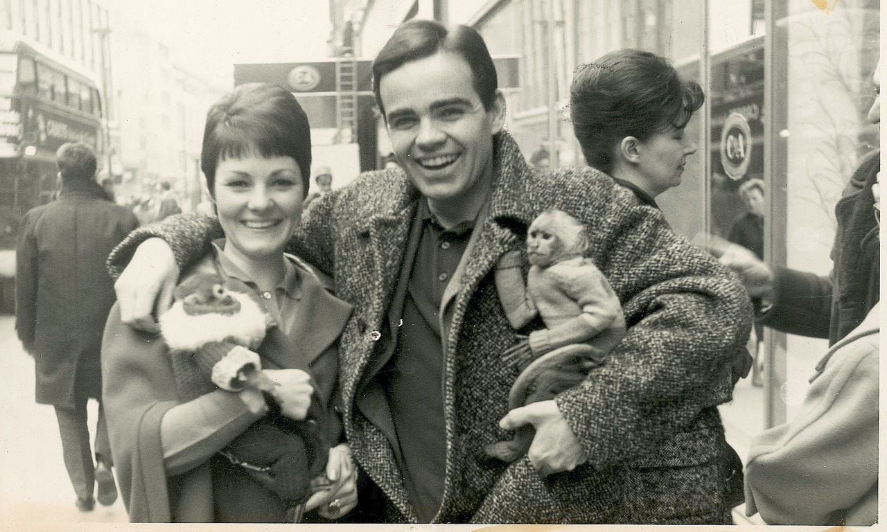 Cormac McCarthy, age 23, holding a monkey. r/cormacmccarthy