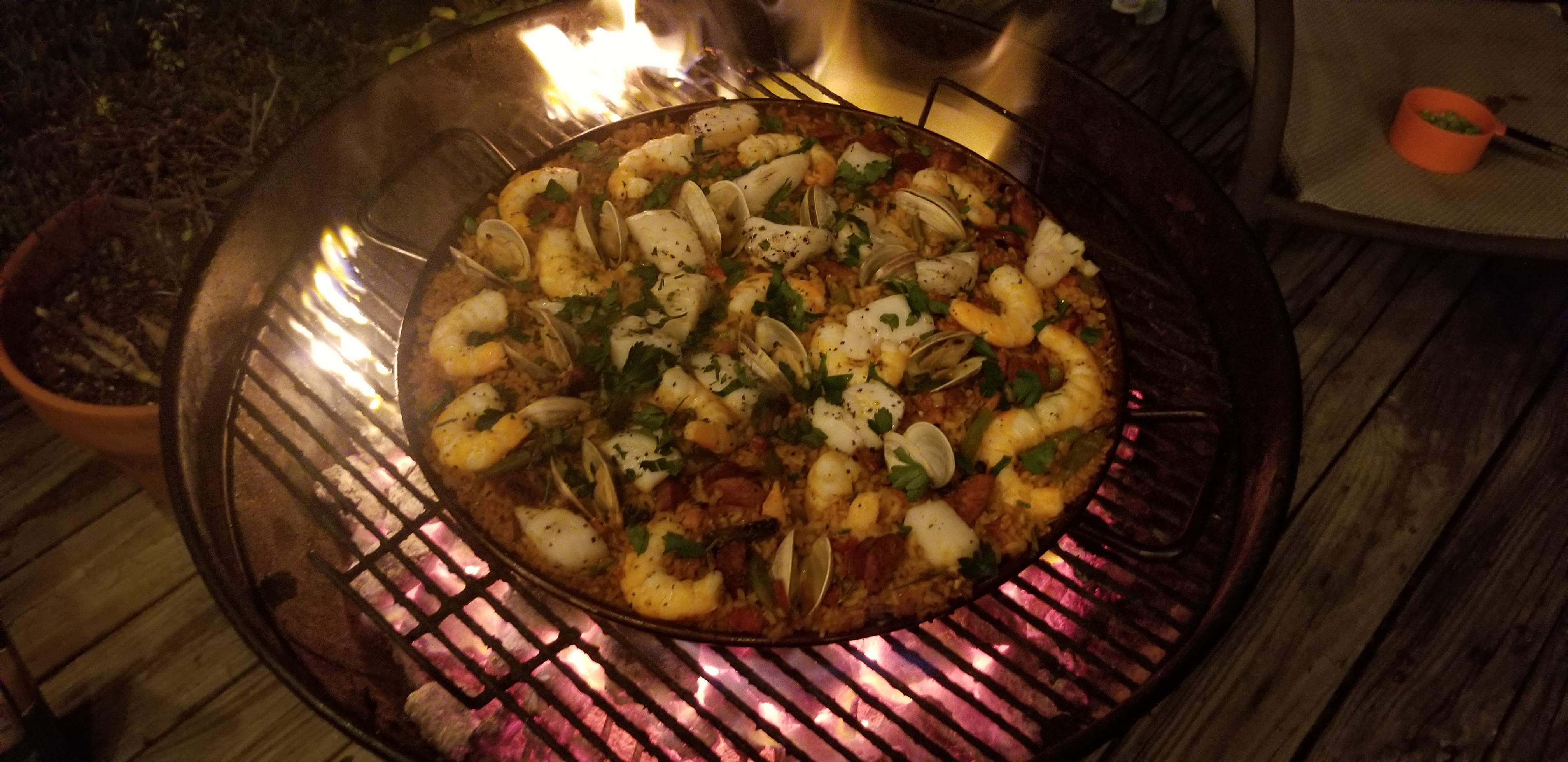 Paella, the proper way. r/charcoal