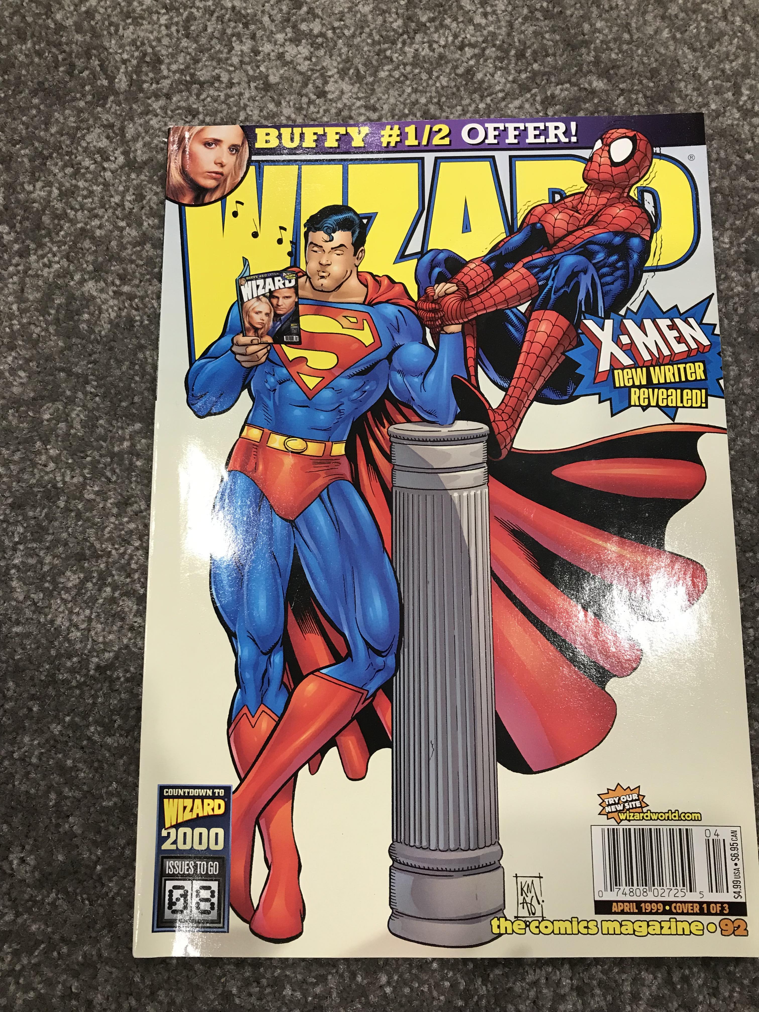 Wizard magazine April 1999 cover 1 of 3 r/superman