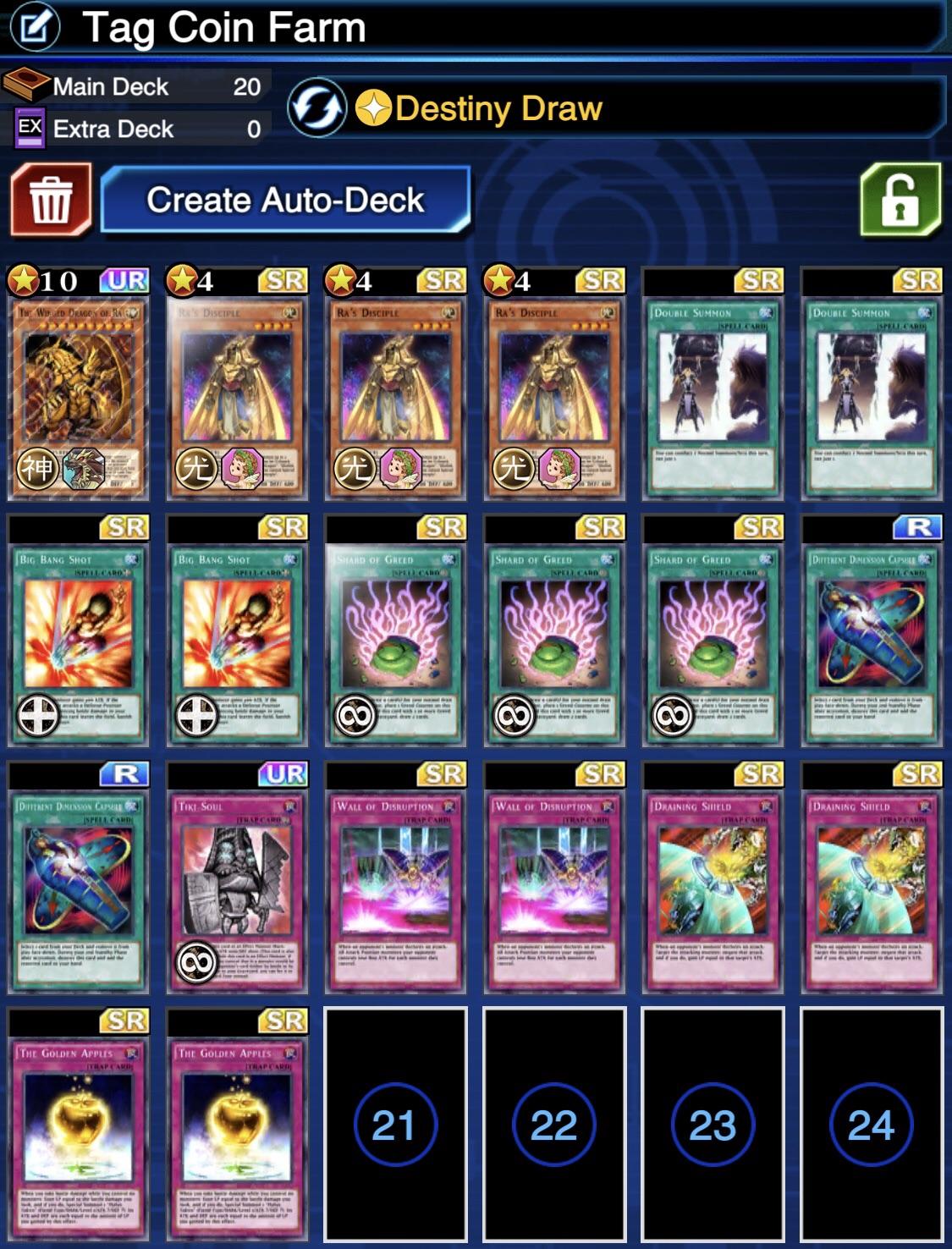 [DECK] 9999+ Tag Coins, RA Farm Deck. DuelLinks