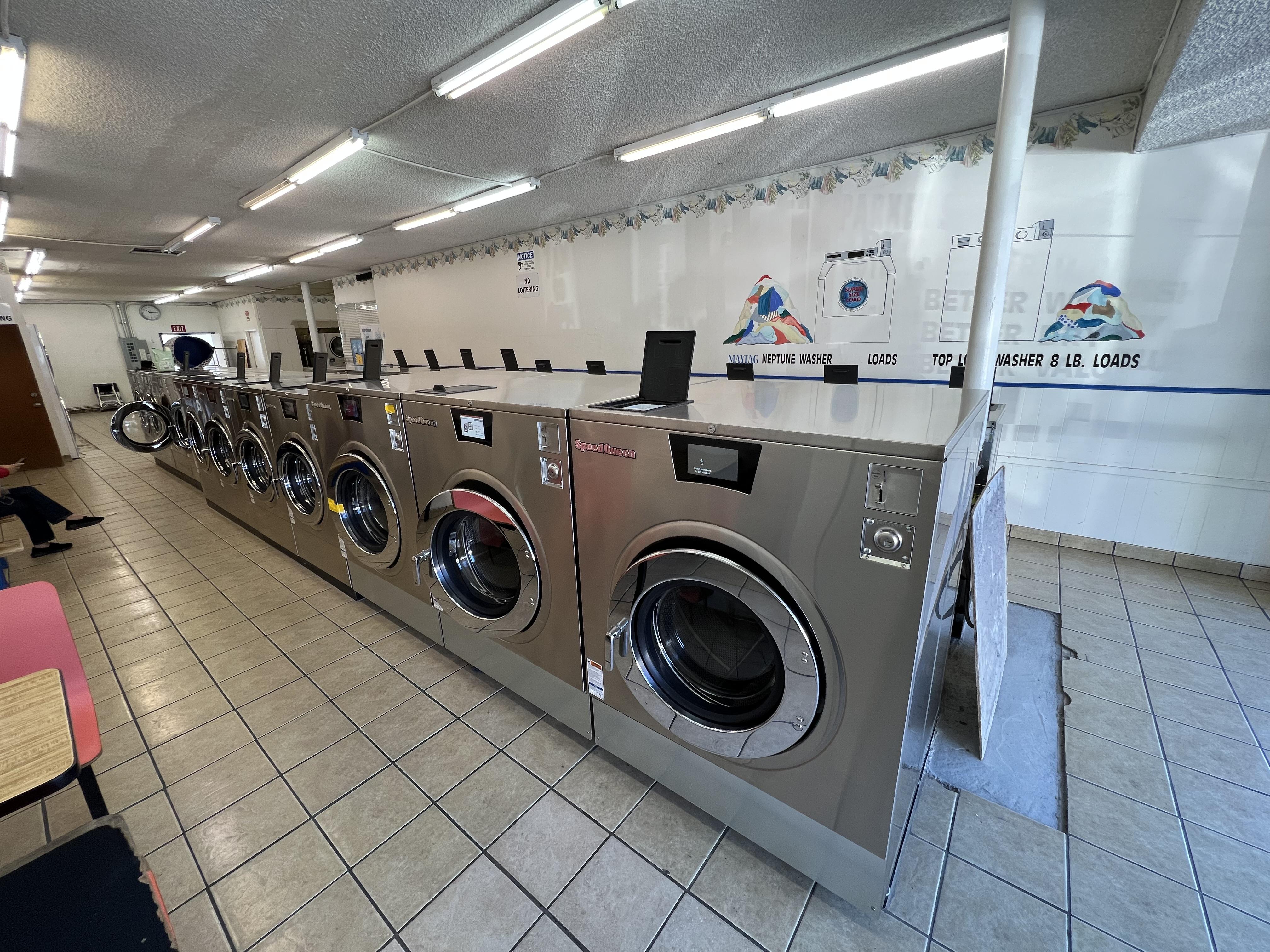 Parker St. laundromat has ALL NEW machines! Including 80lb, 60lb, 40lb