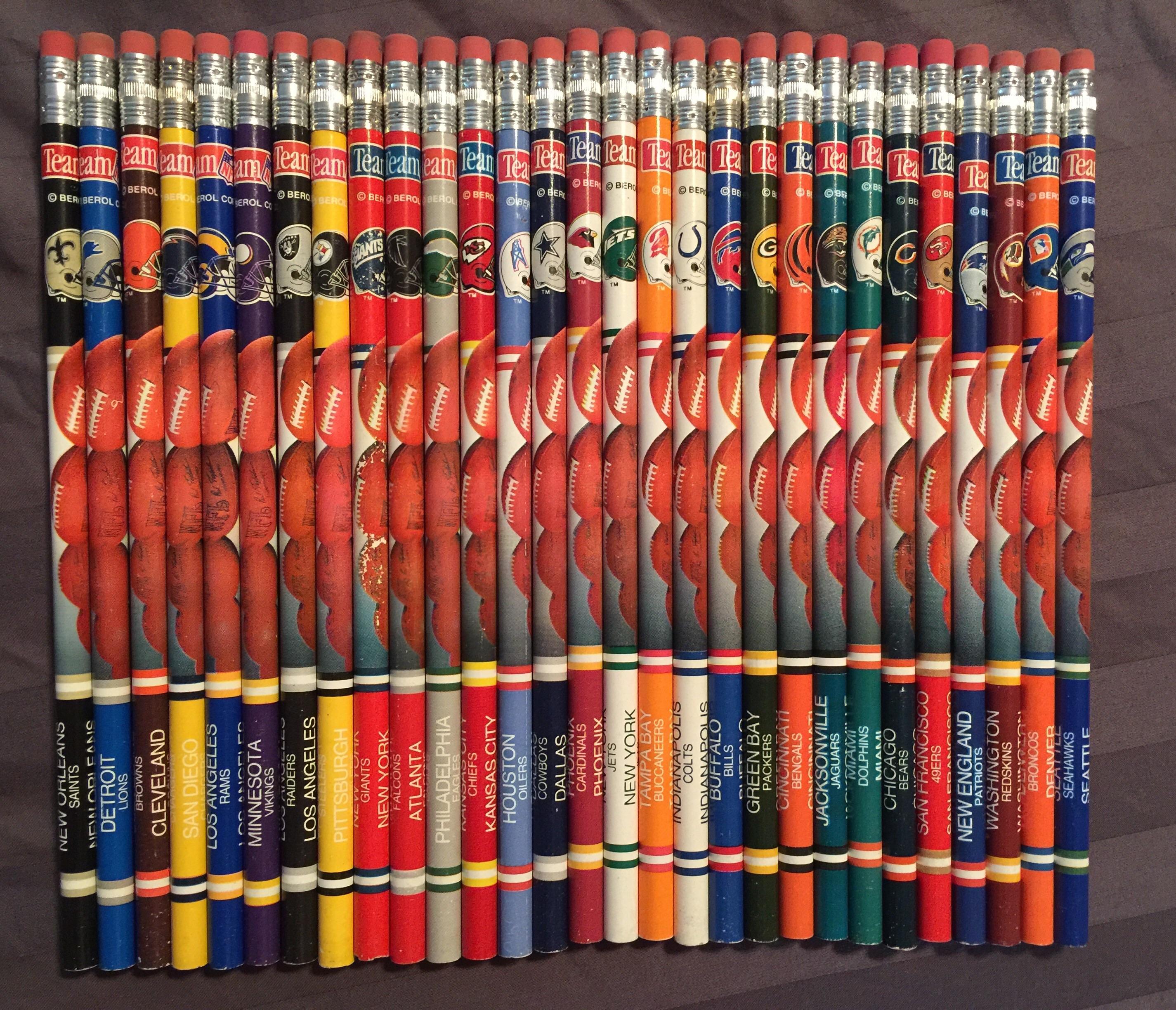 Old School NFL Pencils r/nostalgia