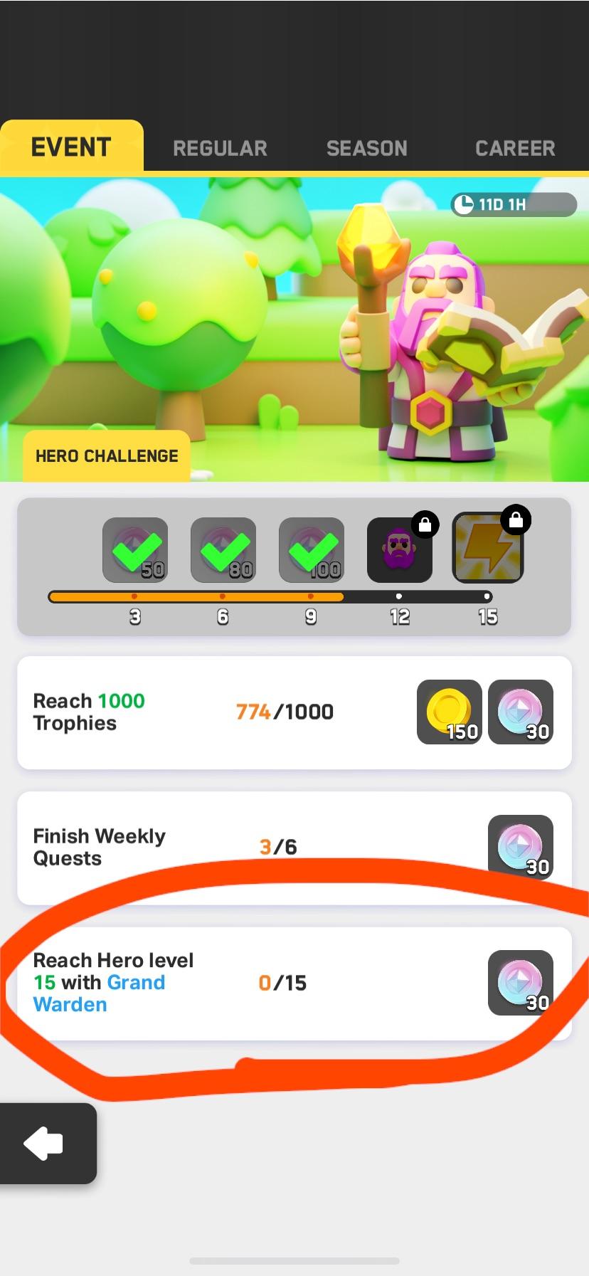 My quest to unlock grand warden…is to get level 15…with grand warden