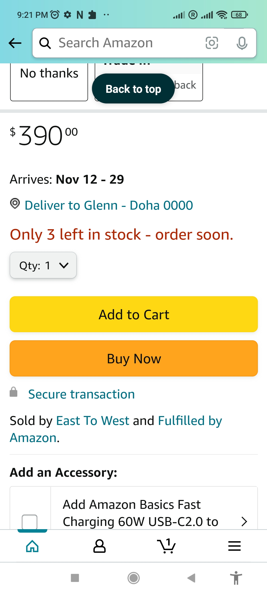 Anyone here bought a mobile phone from amazon ? Should i use shipping