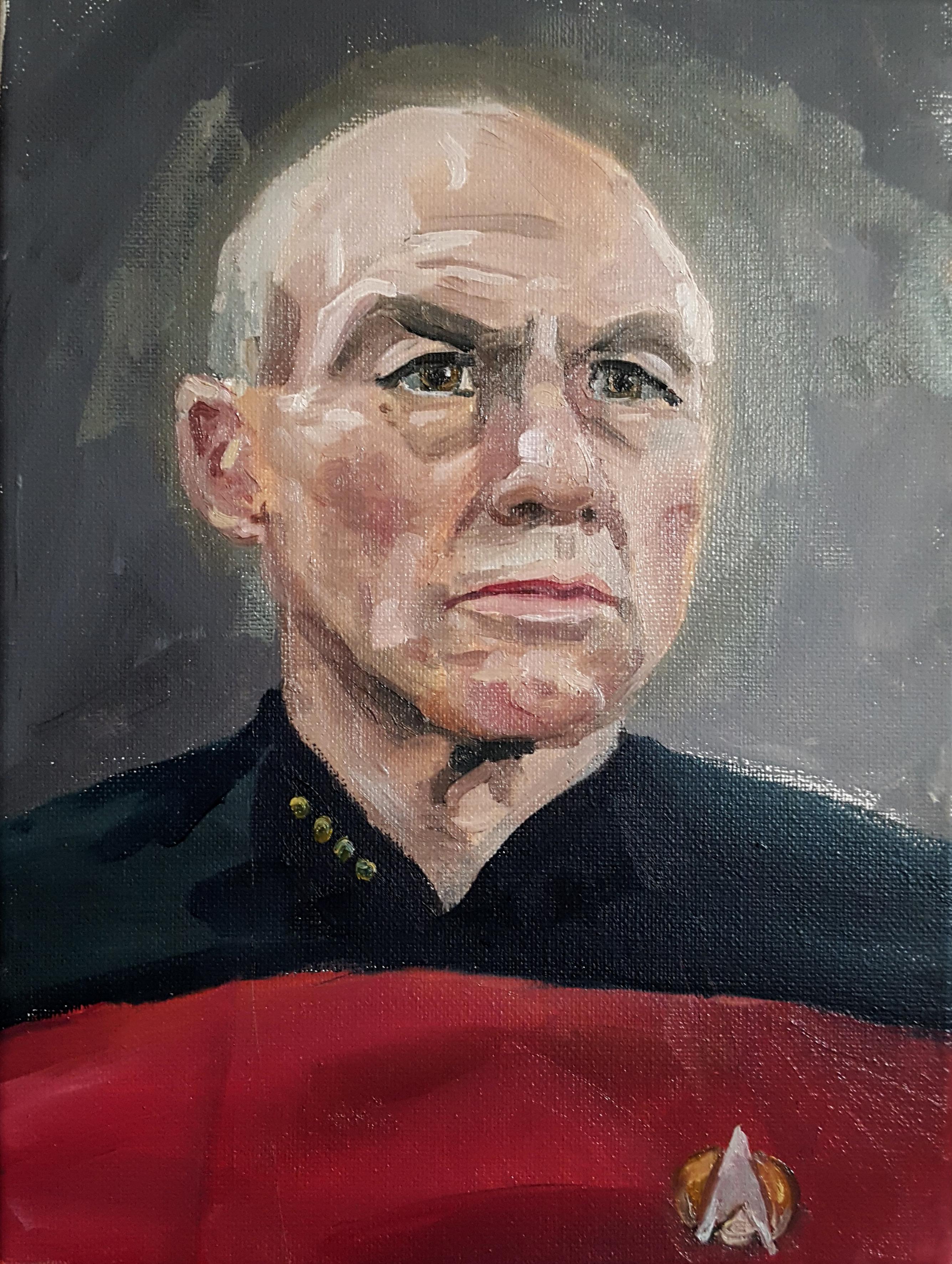Captain JeanLuc Picard played by Sir Patrick Stewart Oil on 9x12