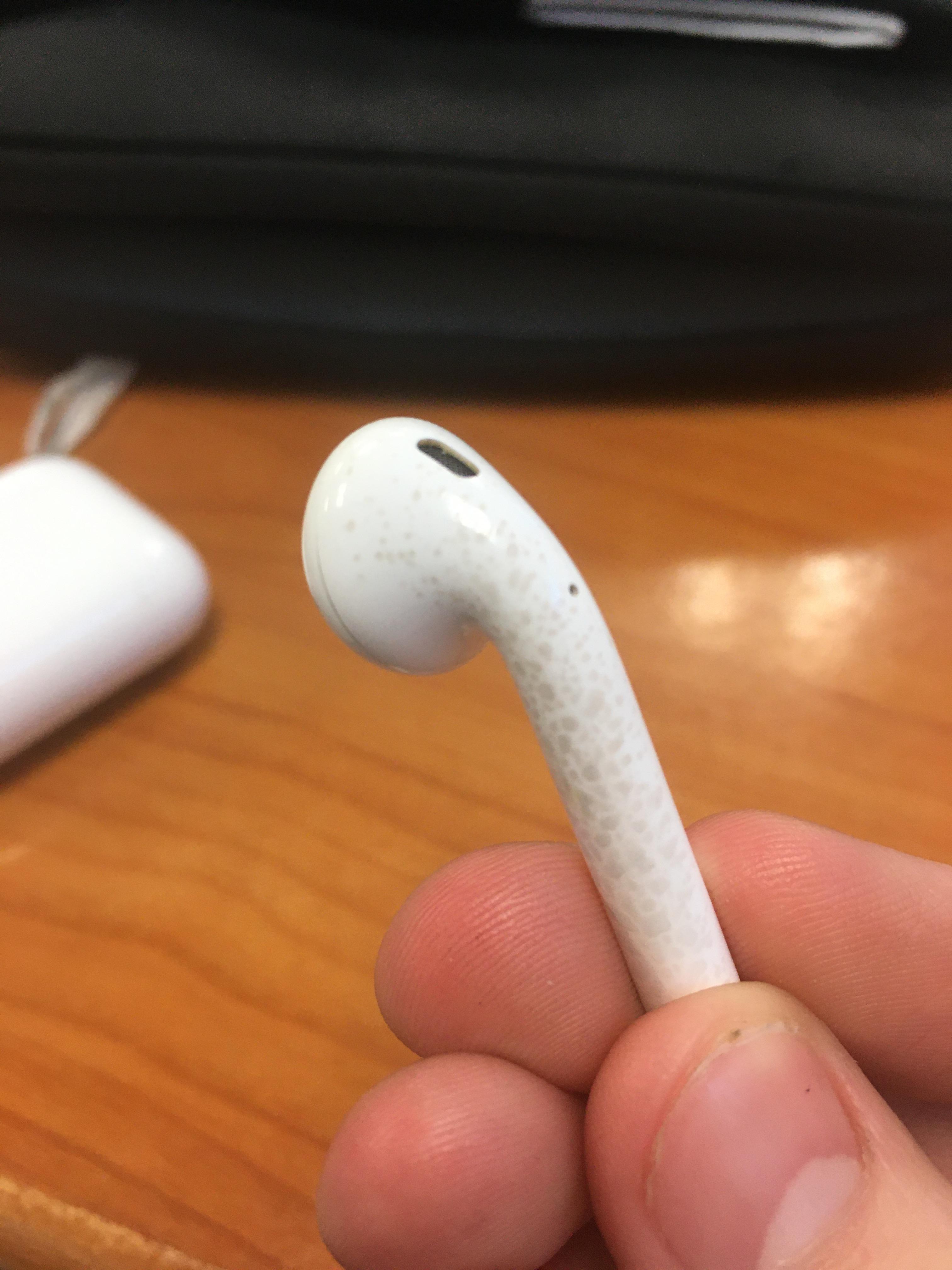 What is wrong with this AirPod? The marks have been there for months
