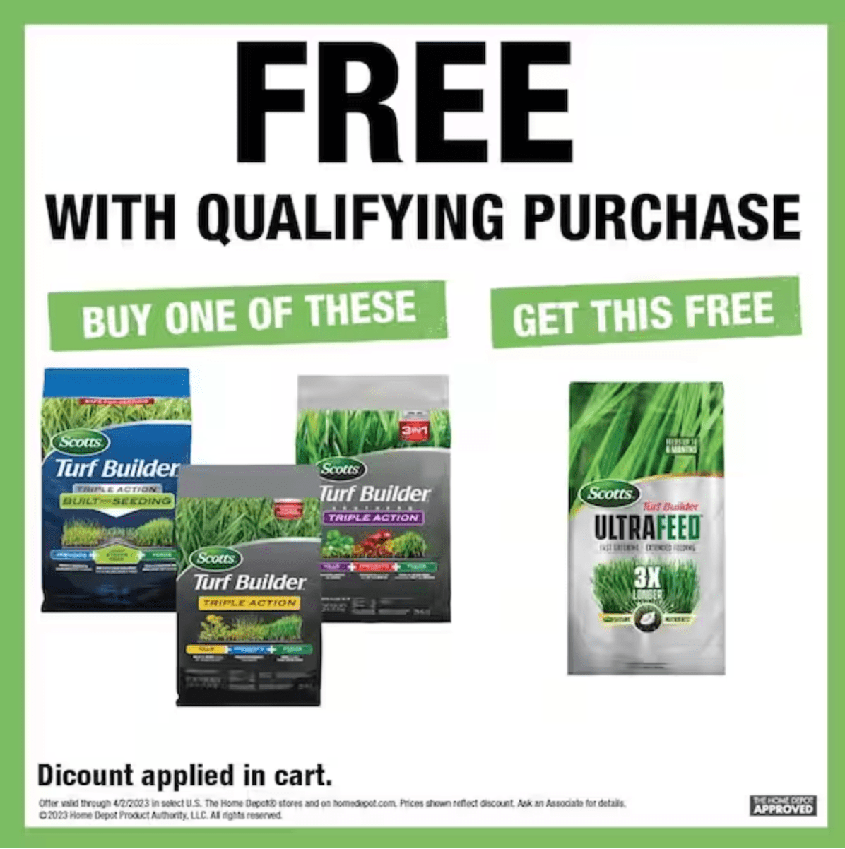 HomeDepot Scott's Triple Action BOGO UltraFeed r/lawncare