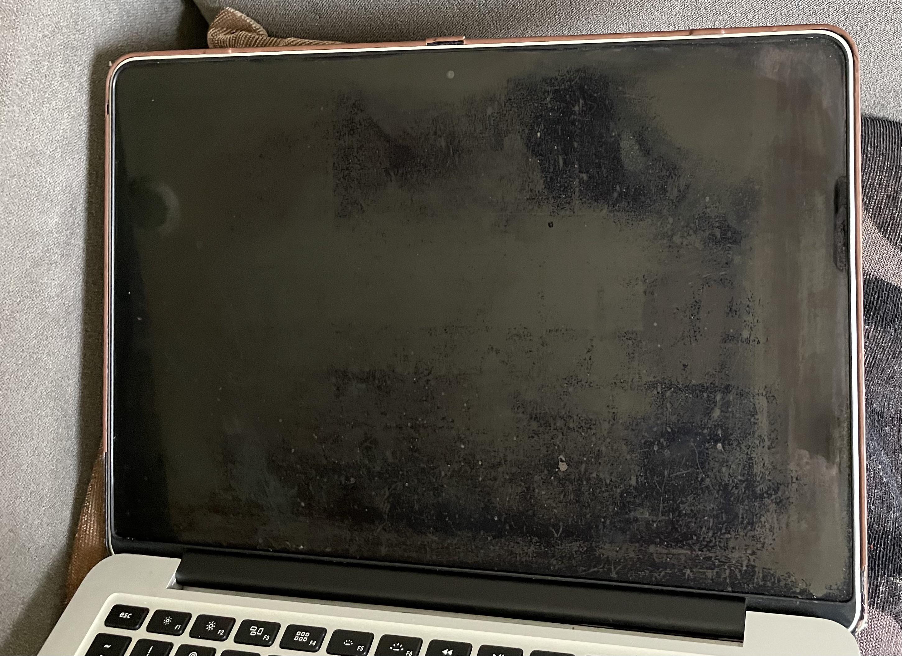 Any tips for cleaning screen? Pulled out 2015 Mac from storage and