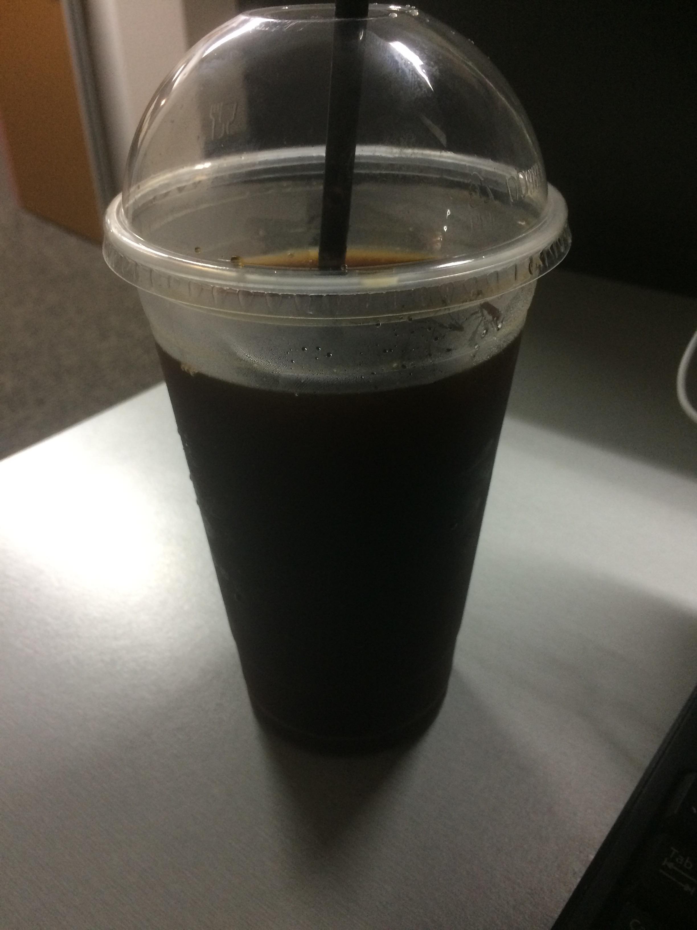 At Gloria Jean's. I asked for just a plain iced coffee. Maybe I should