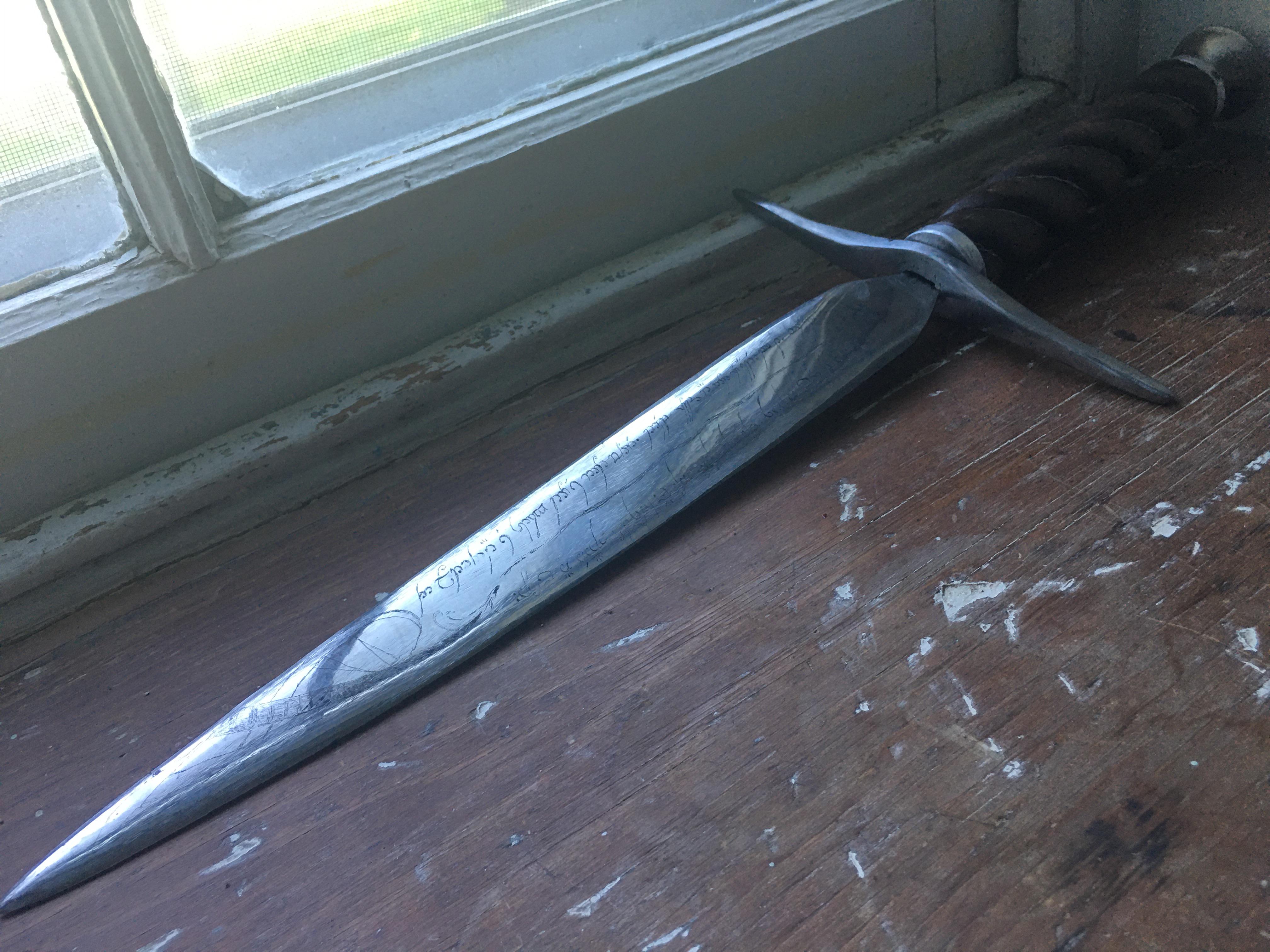 Copper sulfate acid etch on 1095, mild steel guard, aluminum spacers