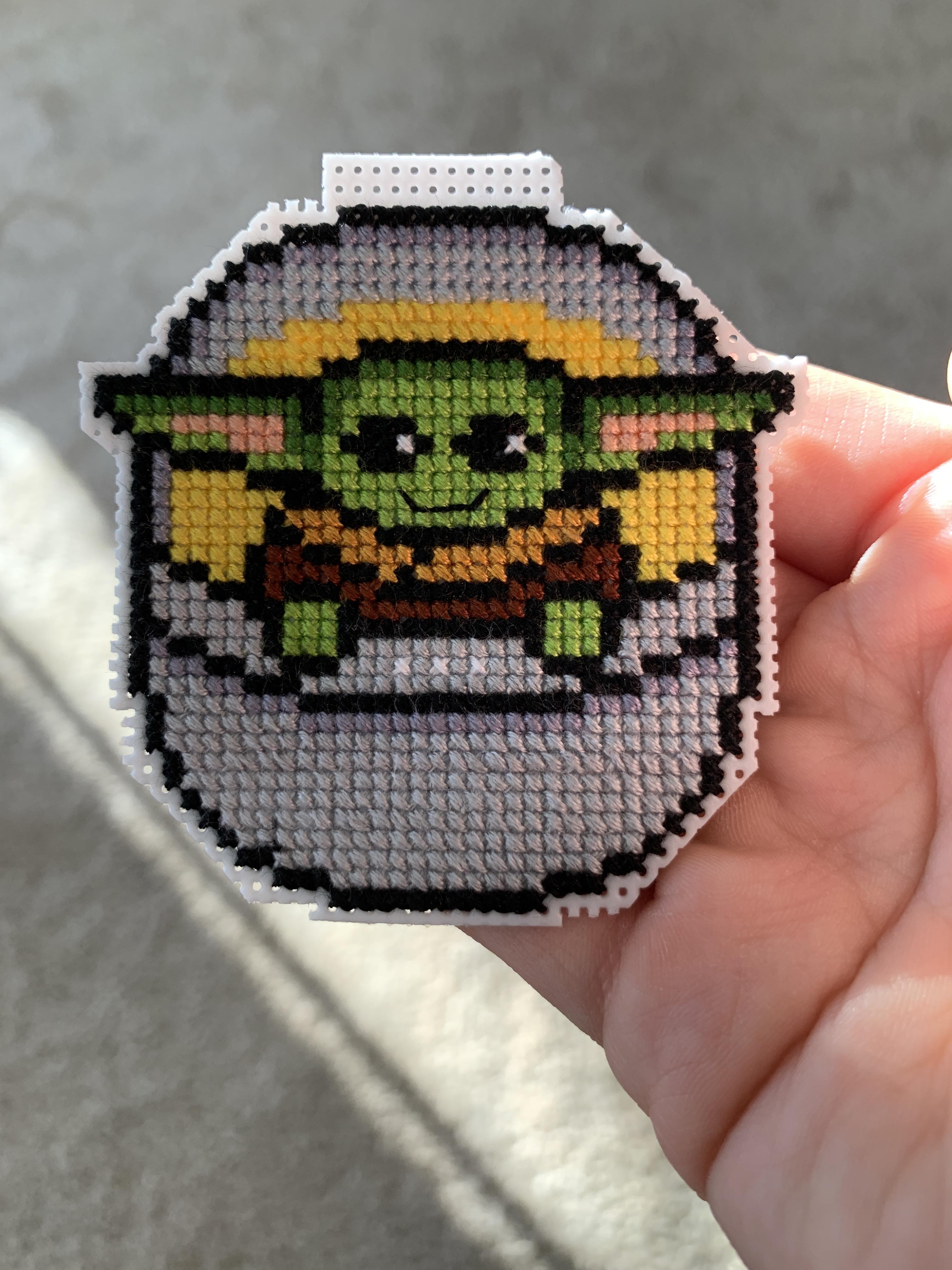 [FO] Finished Baby Yoda! So cute! r/CrossStitch