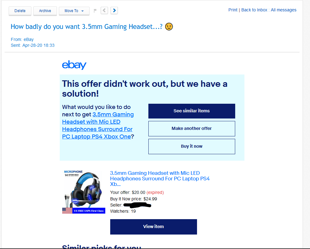 I sent an offer to this seller (because it had "make offer") and they