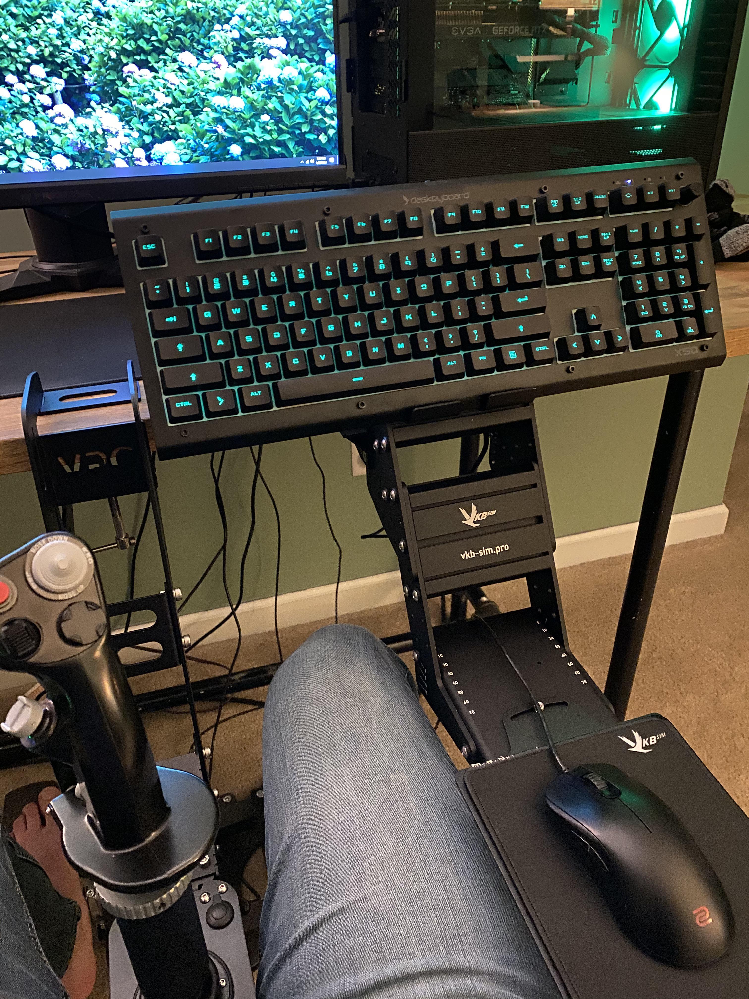 No more reaching. First VKB product, this mount is awesome. The Virpil