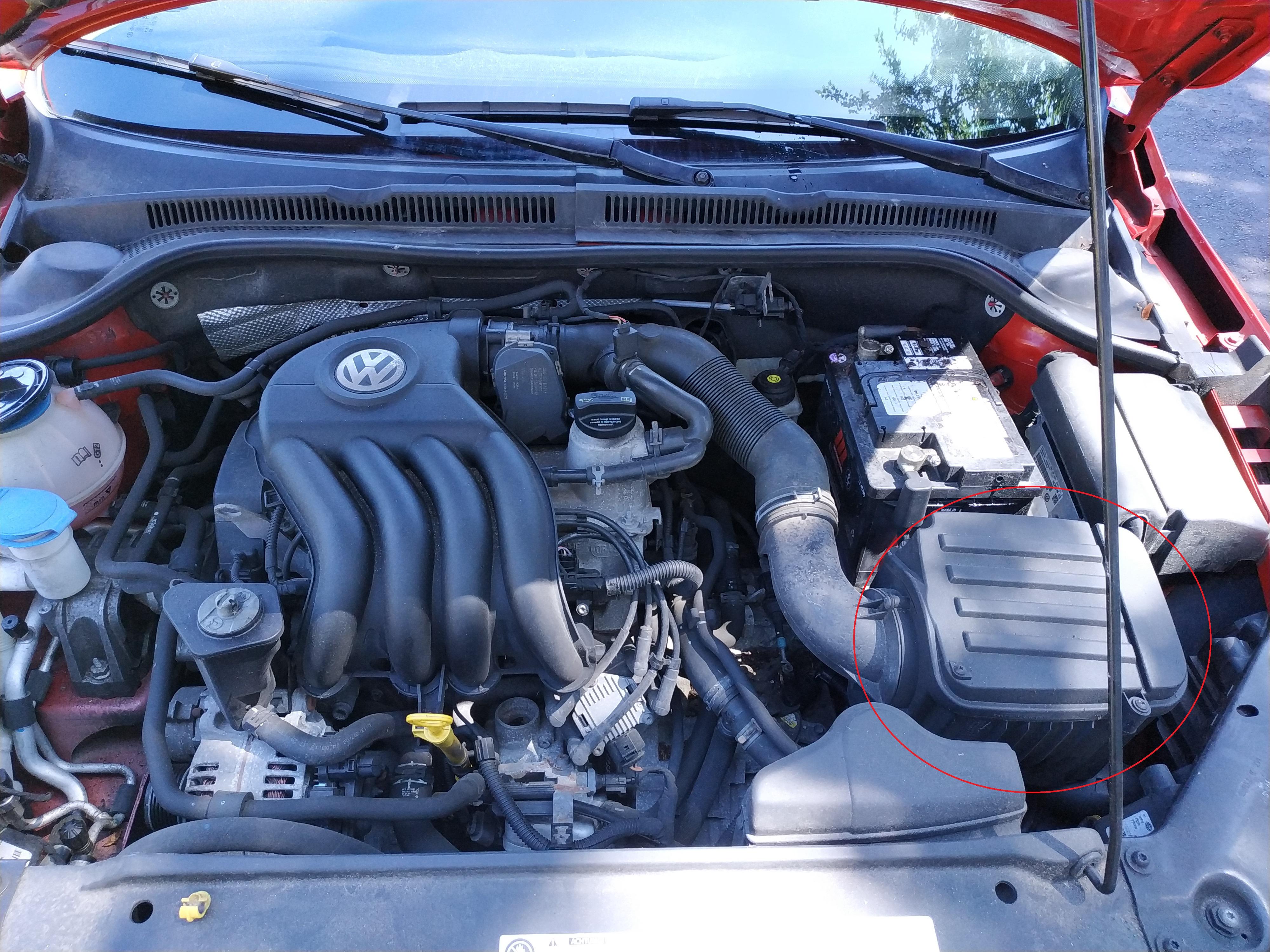 Where is the engine air filter in this model of VW Jetta 2014? r/Cartalk