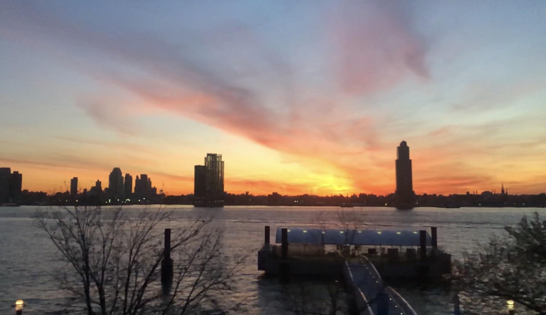 Stuyvesant Cove ferry stop at sunrise r/nyc