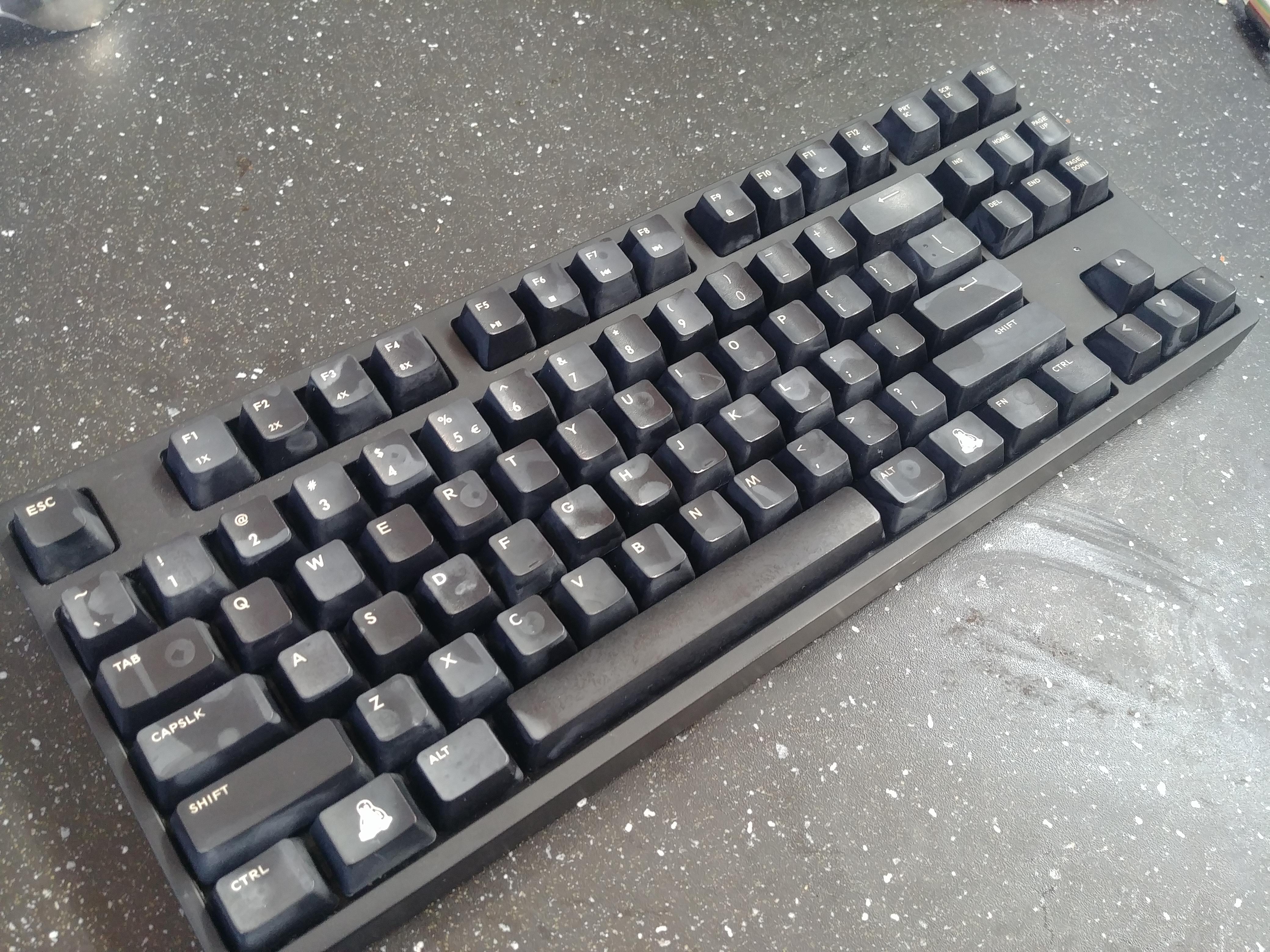 Cleaning the key caps in the dishwasher seemed like a good idea at